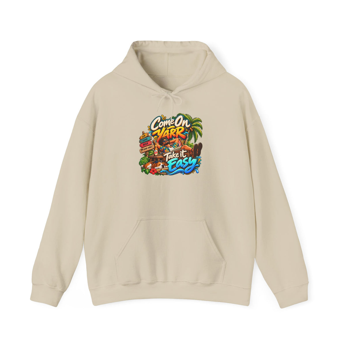 Additional view of Come On Yarr / Take It Easy Goa-Inspired Heavy Blend Hoodie (3)