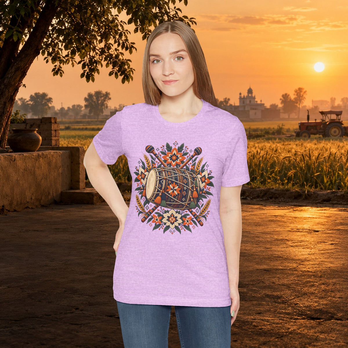 Boho Folk Drum Mandala T-Shirt
