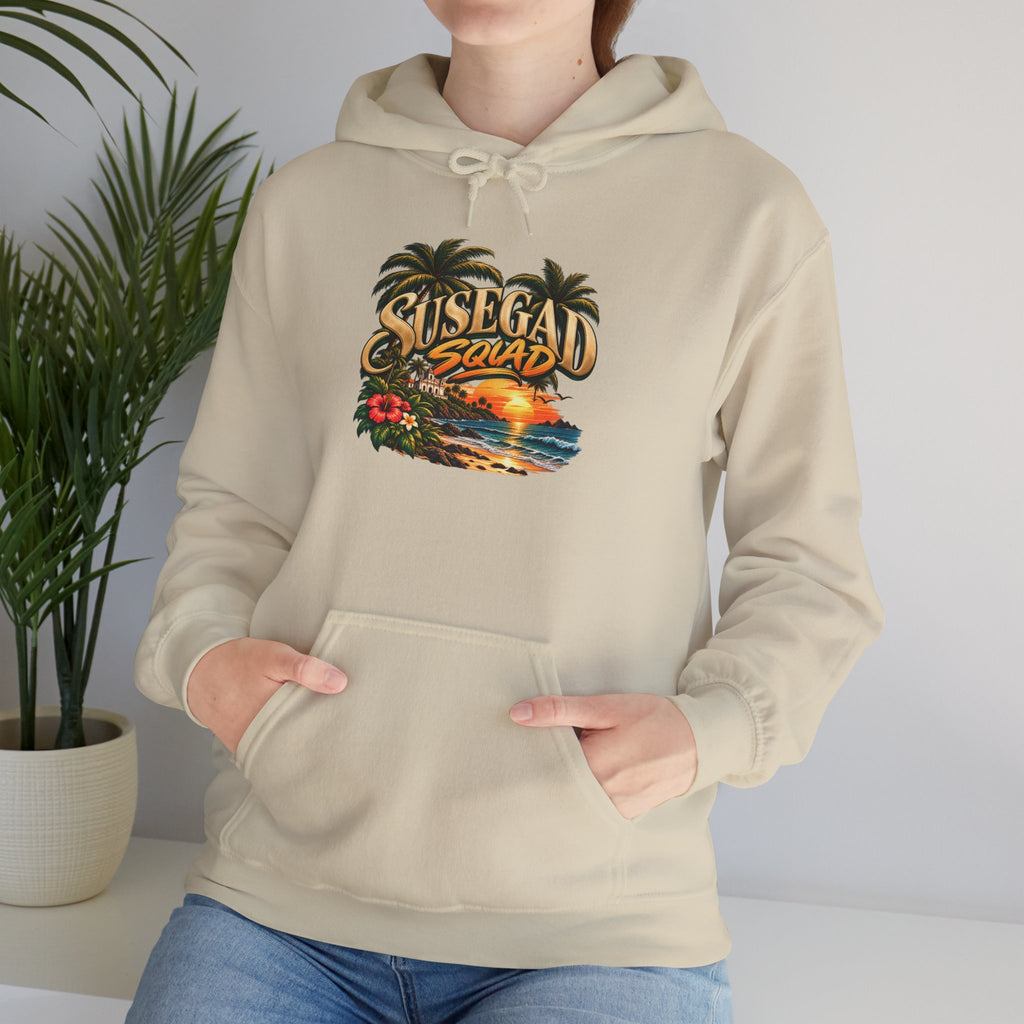 Susegad Squad Hoodie | Tropical Goan Sunset Graphic