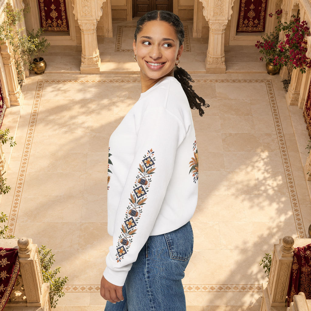 Boho Folk Drum Sweatshirt – Tribal Music Festival Crewneck