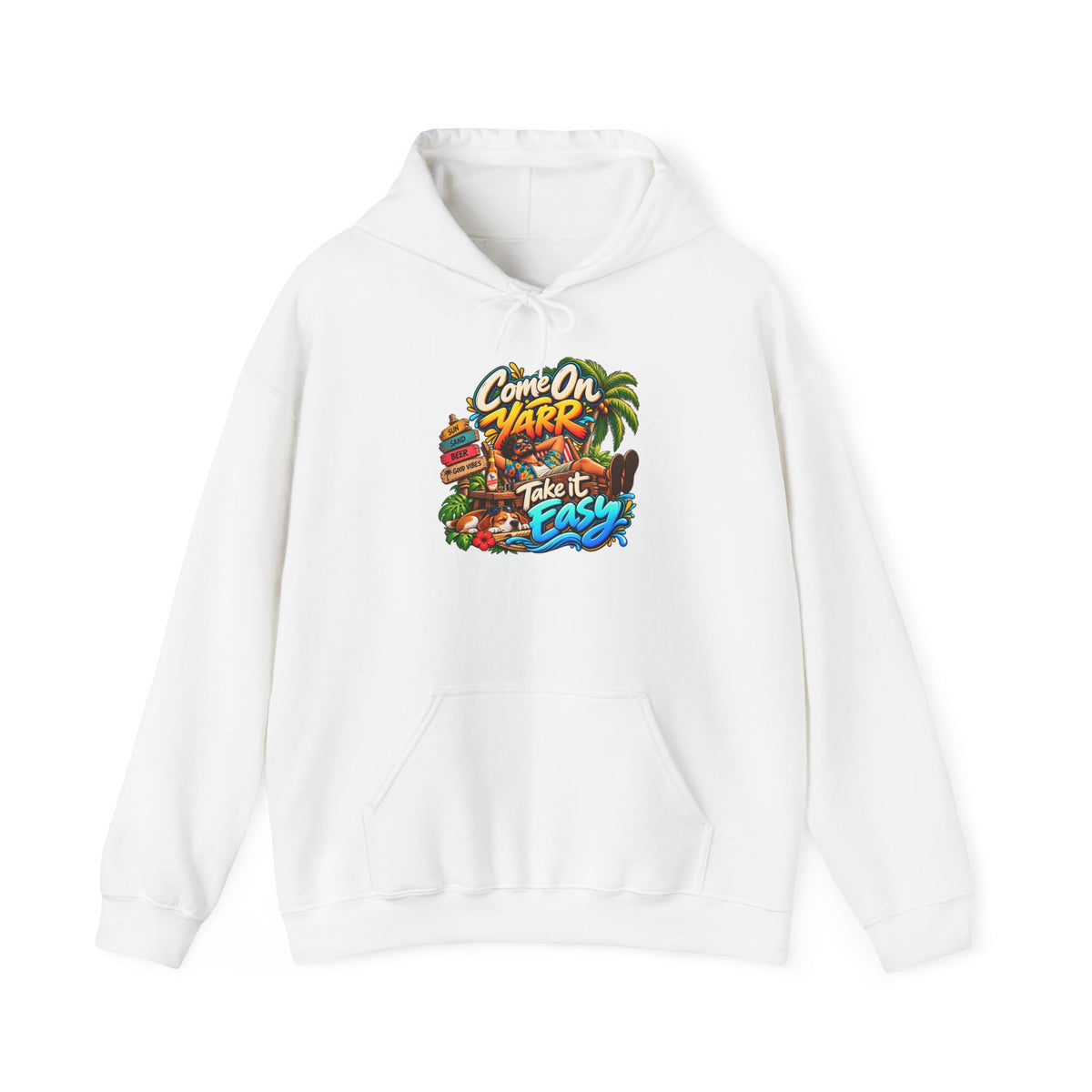 Additional view of Come On Yarr / Take It Easy Goa-Inspired Heavy Blend Hoodie (2)