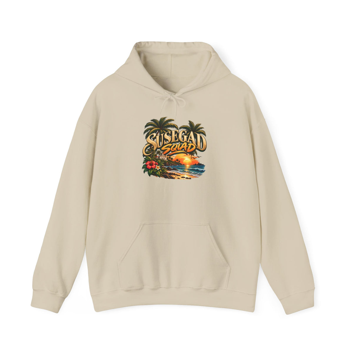 Susegad Squad Hoodie – Tropical Goan Sunset Graphic — product image 4