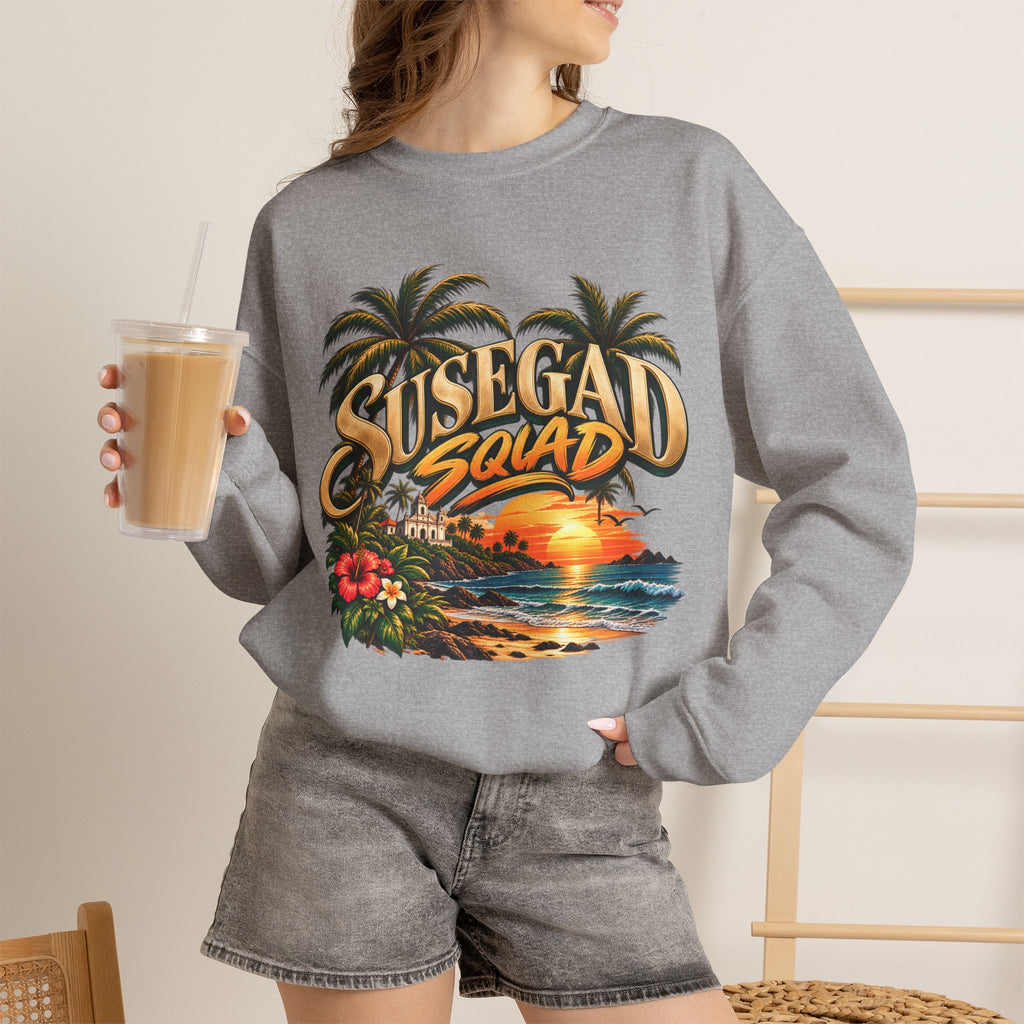 Susegad Squad Tropical Sunset Crewneck Sweatshirt