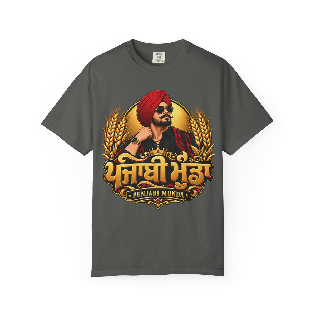 Additional view of Punjabi Munda Garment-Dyed T-Shirt — Punjabi Pride Tee (3)