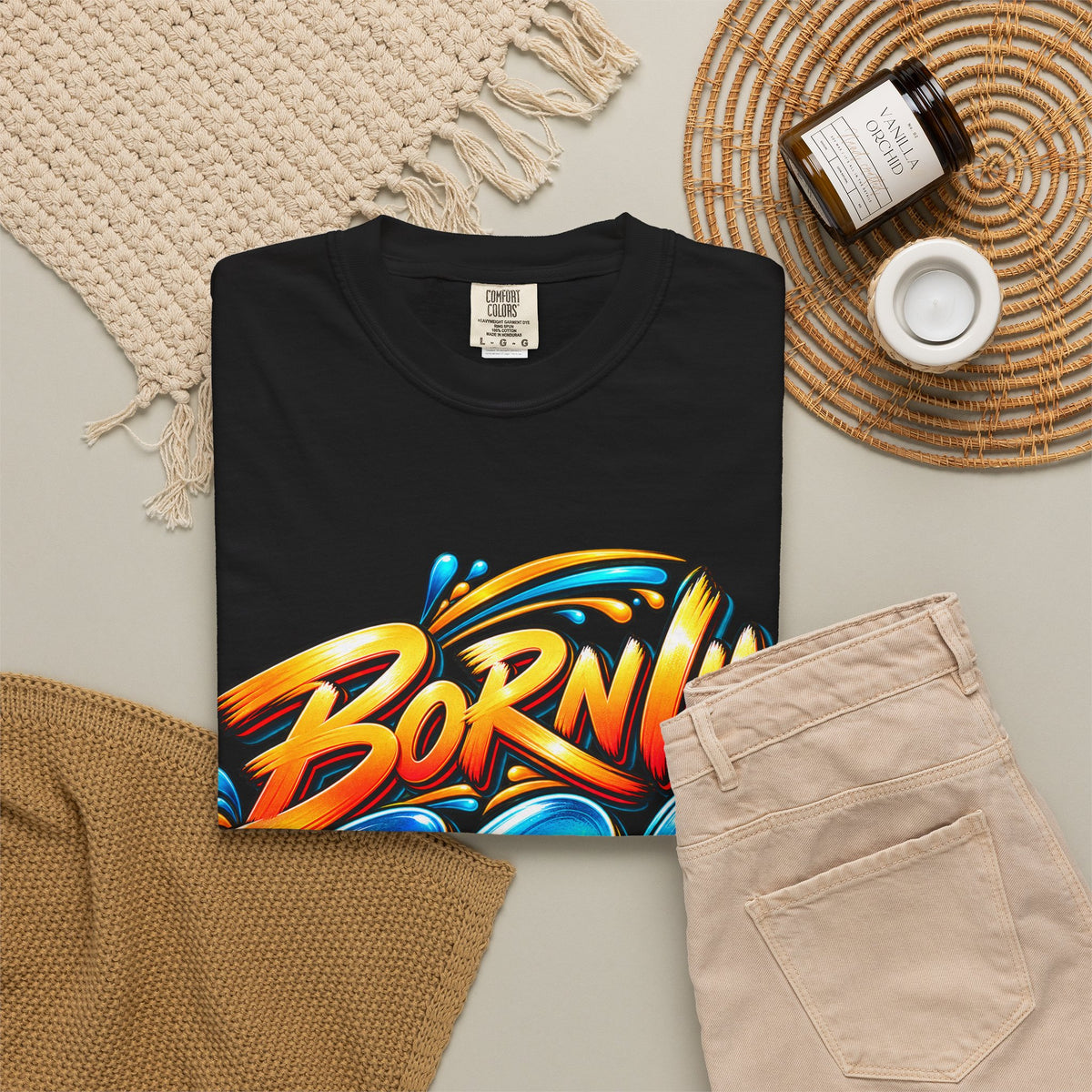 Born in Goa Graphic Tee | Garment-Dyed Cotton T-Shirt