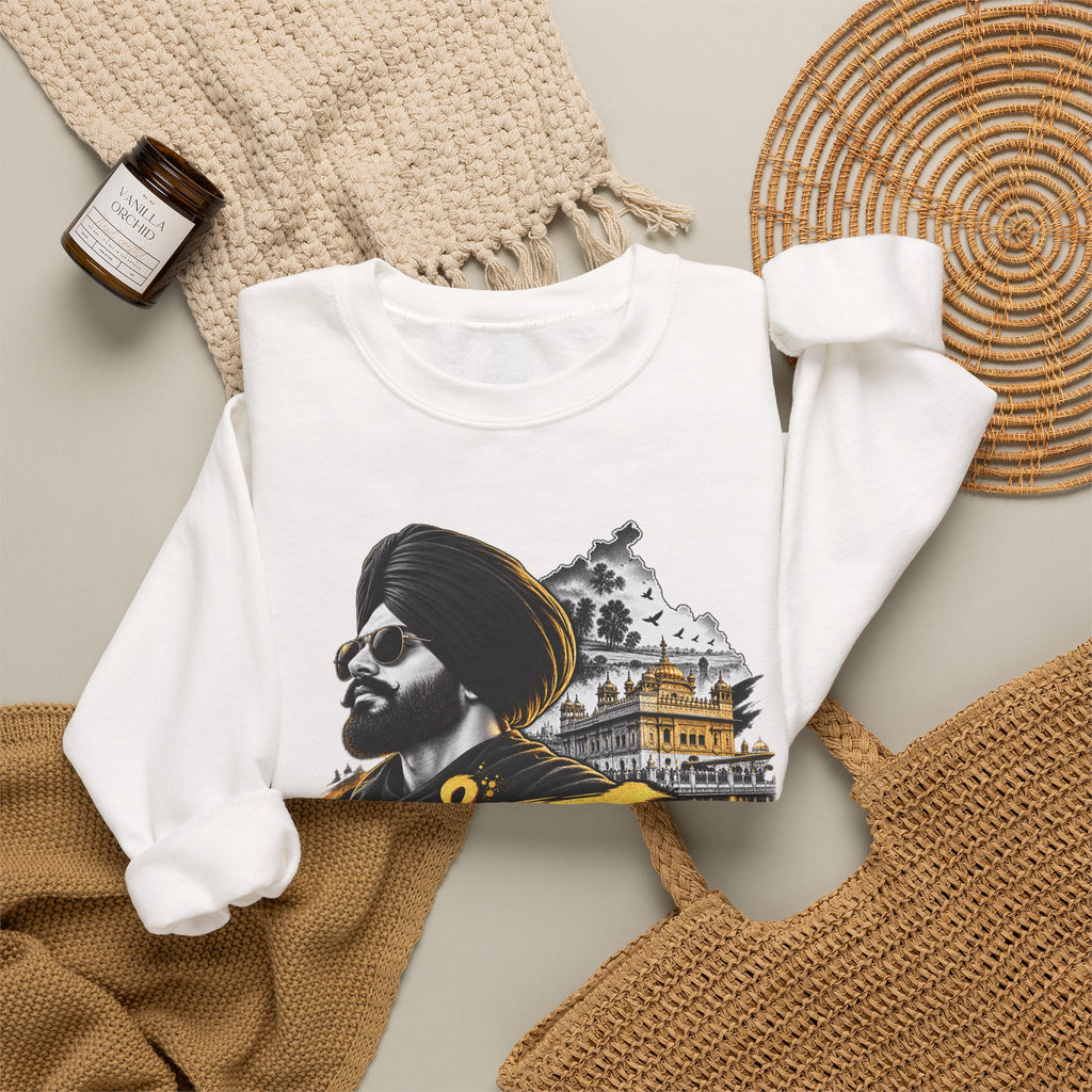 Punjabi Pride Crewneck Sweatshirt — Turban Sikh Heritage Graphic