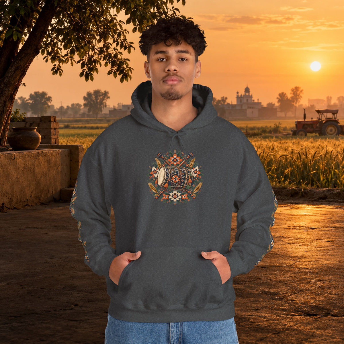 Bohemian Folk Art Drum Hoodie