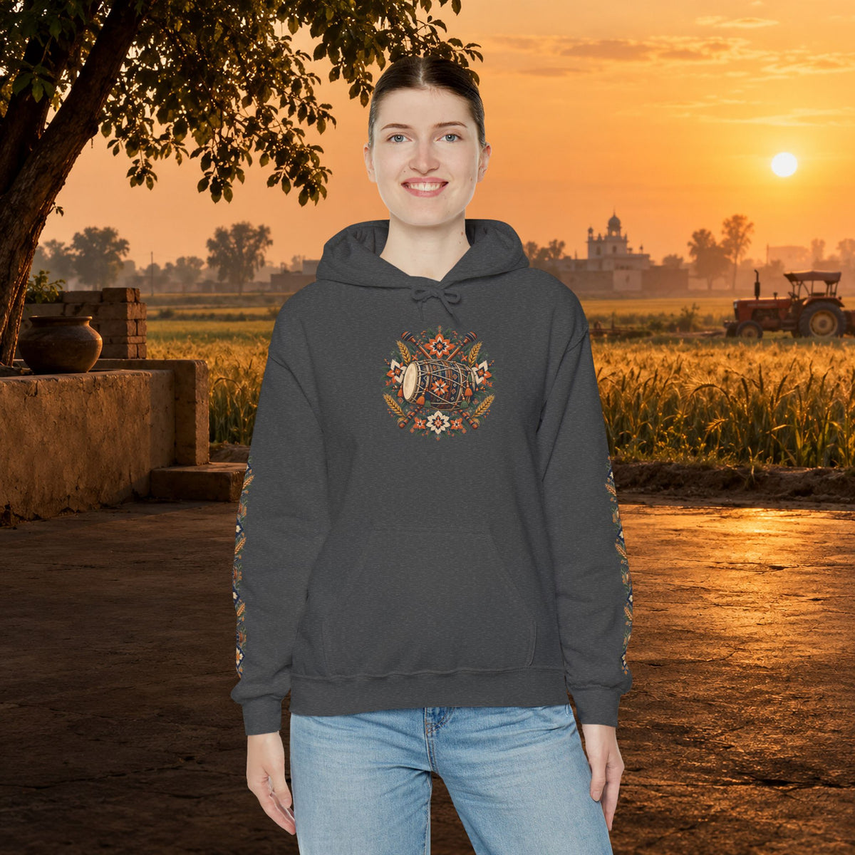Bohemian Folk Art Drum Hoodie