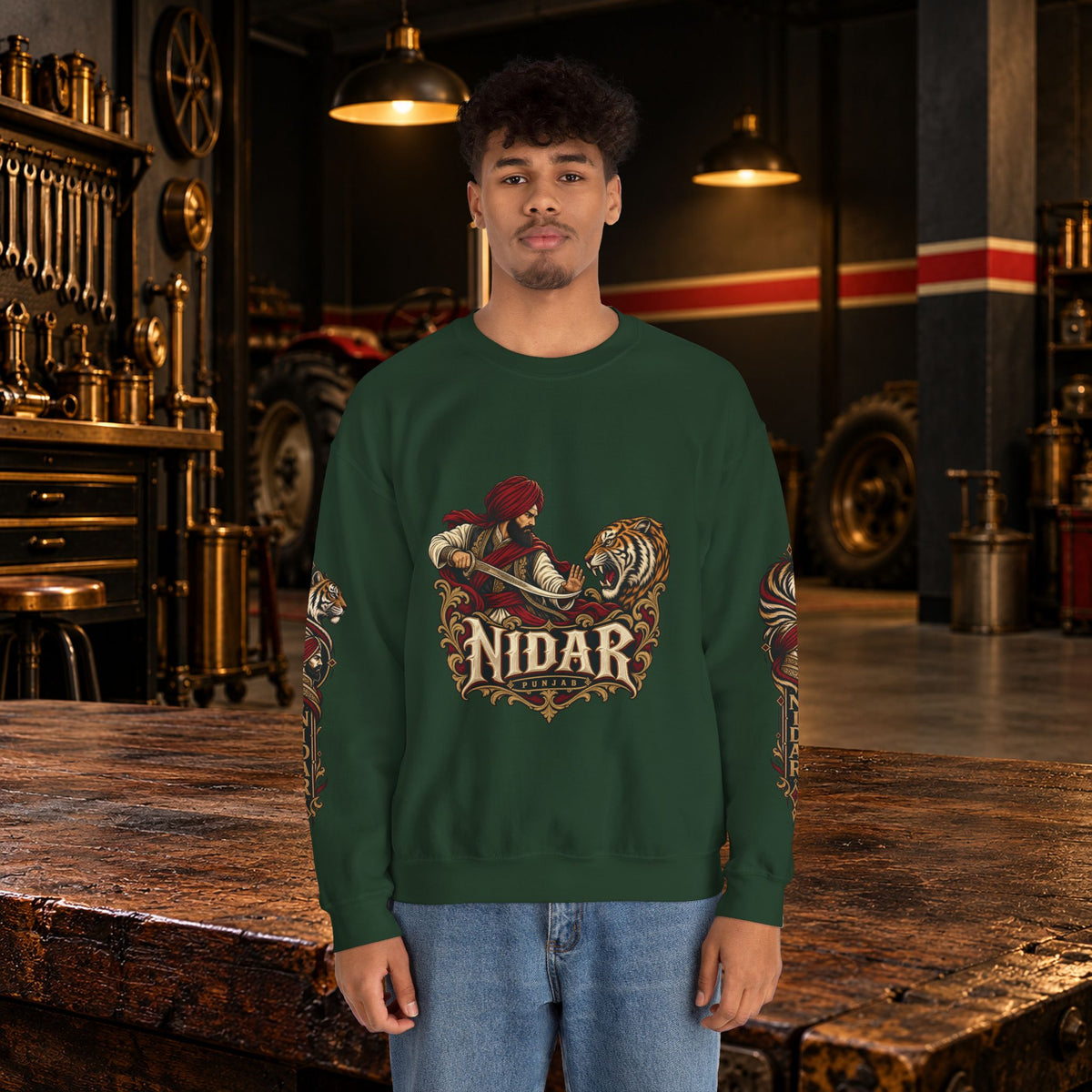 Nidar Courage Does Not Bow Graphic Sweatshirt