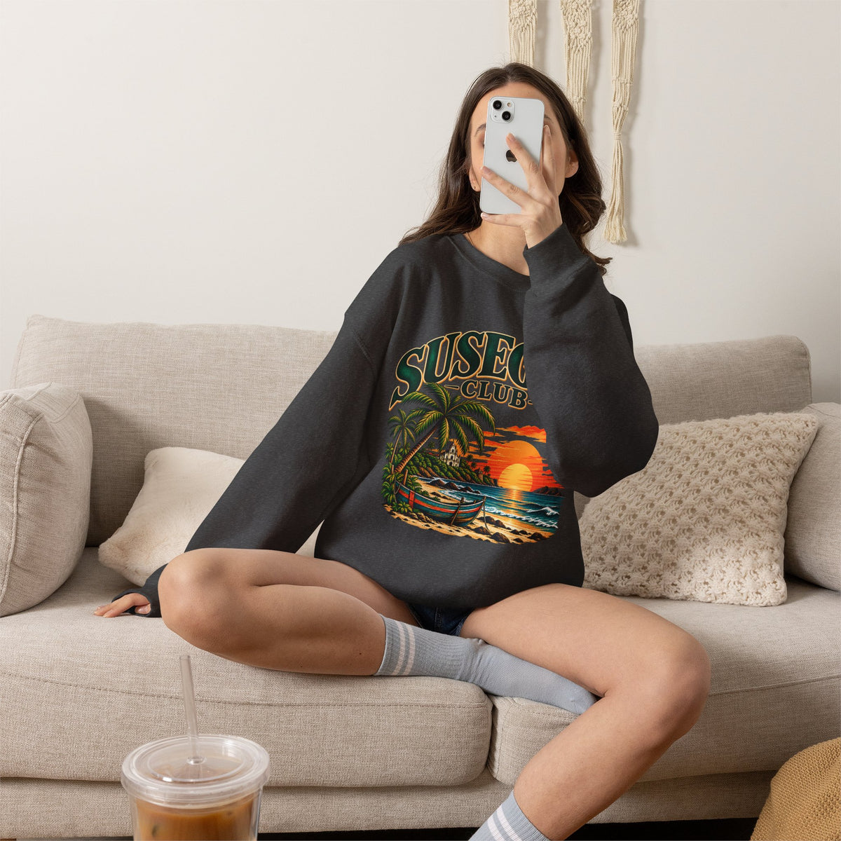 Susegad Club Tropical Sunset Crewneck Sweatshirt