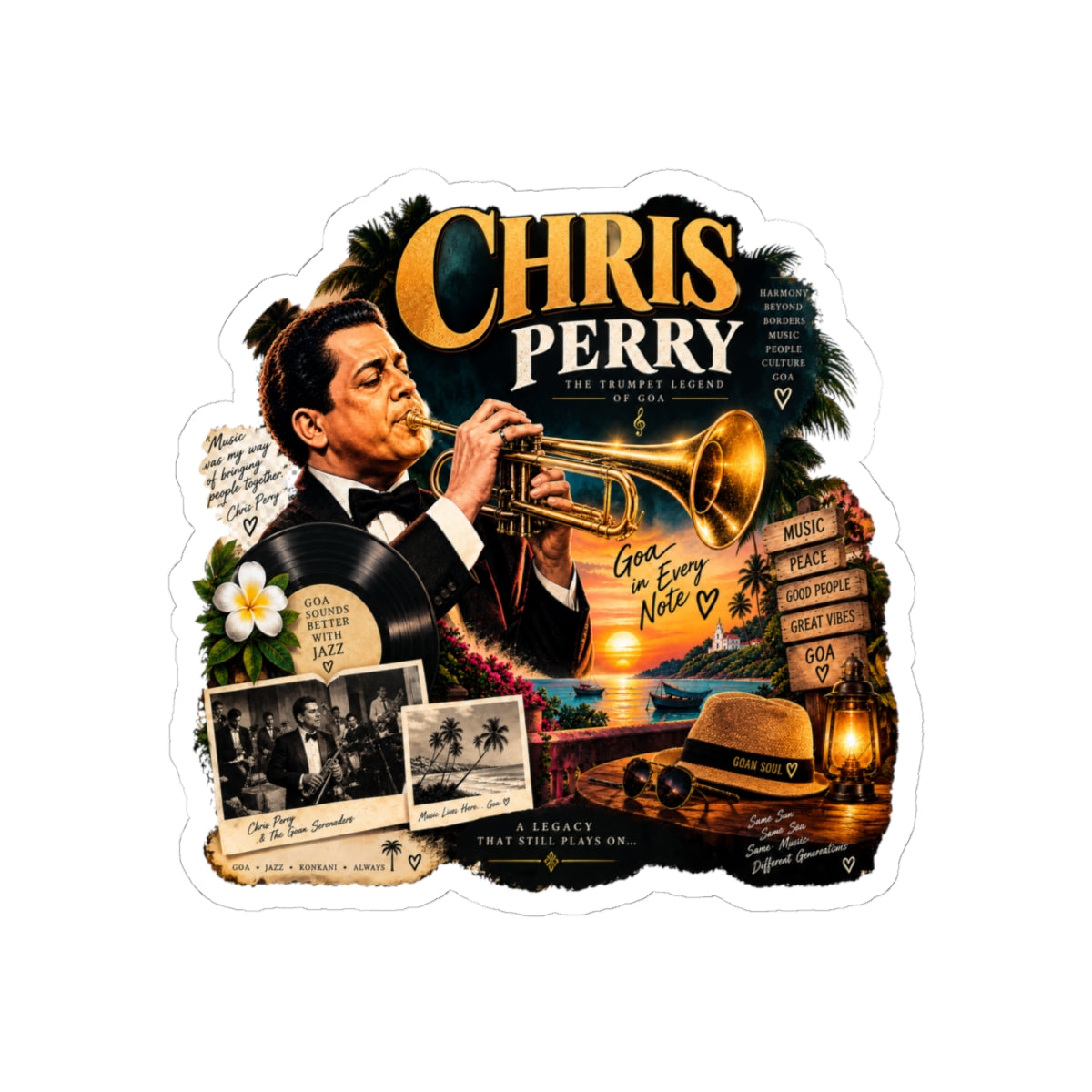 Chris Perry Trumpet Musician Sticker – Vintage Jazz Tribute Kiss-Cut Sticker — product image 5