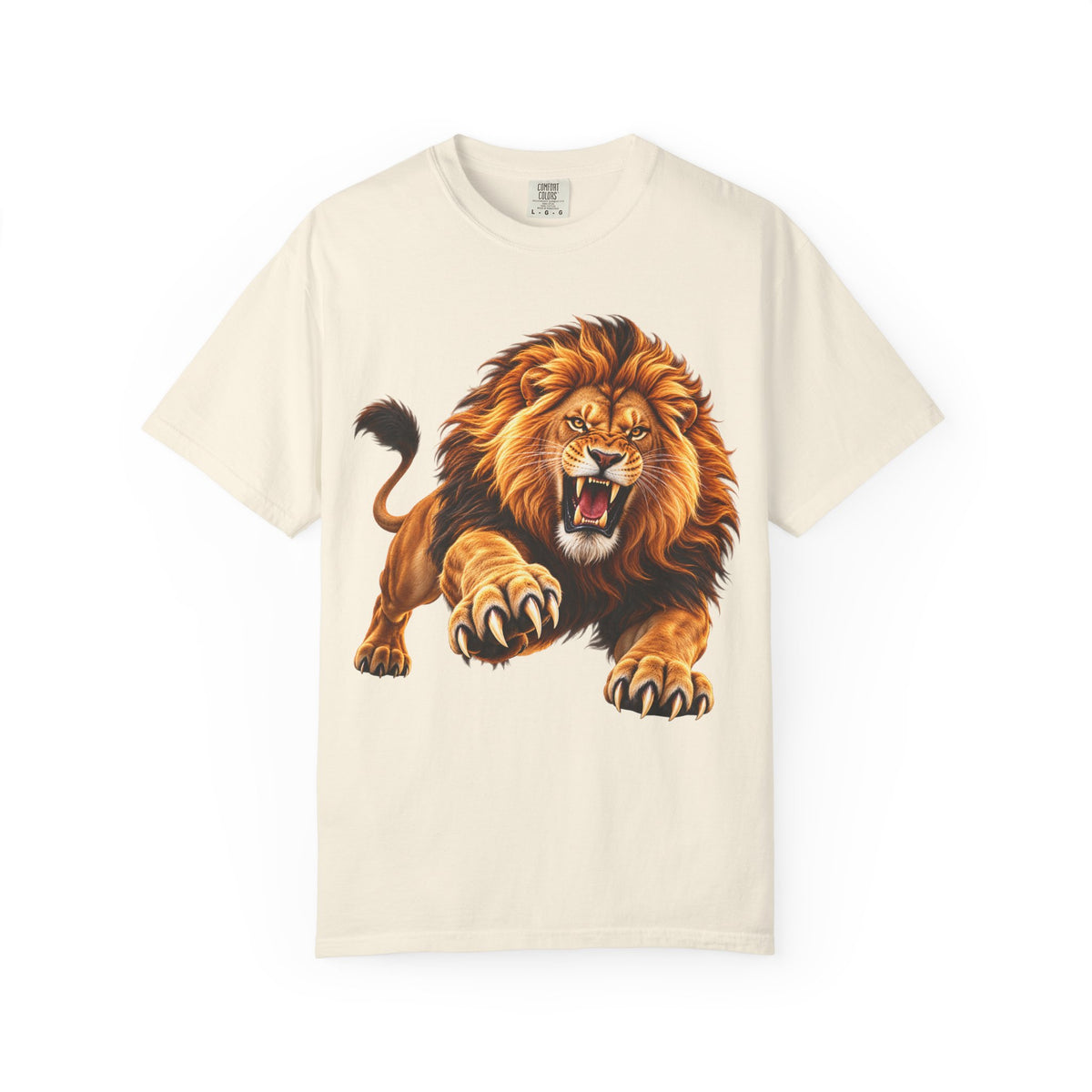 Additional view of Roaring Lion Graphic T-Shirt — Bold Vintage Animal Tee (3)