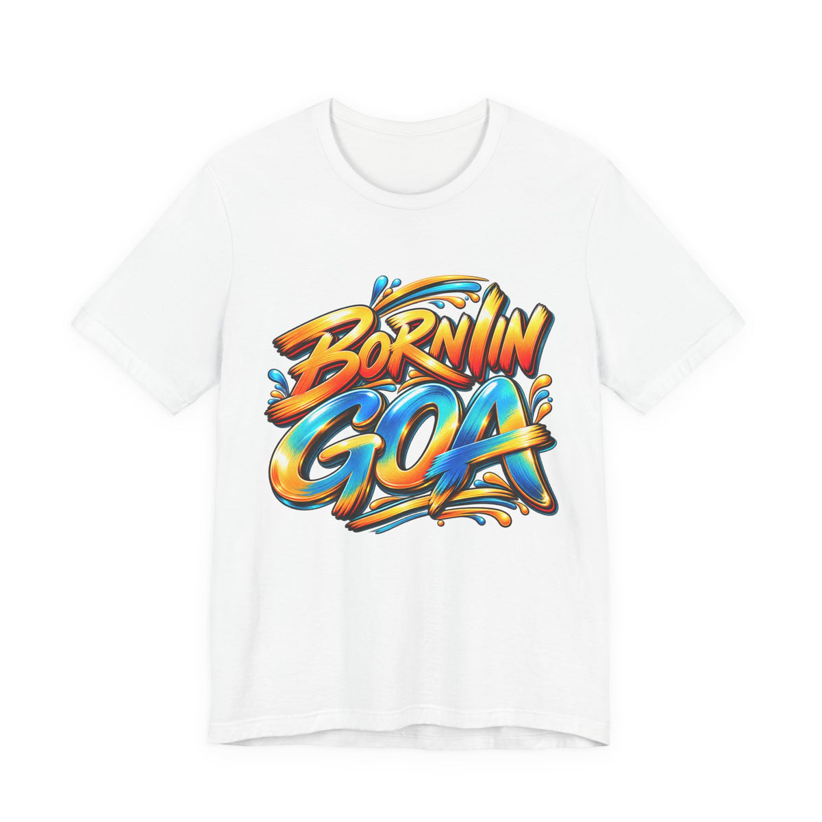 Additional view of Born in Goa Graphic T-Shirt — Tropical Beach Tee (2)