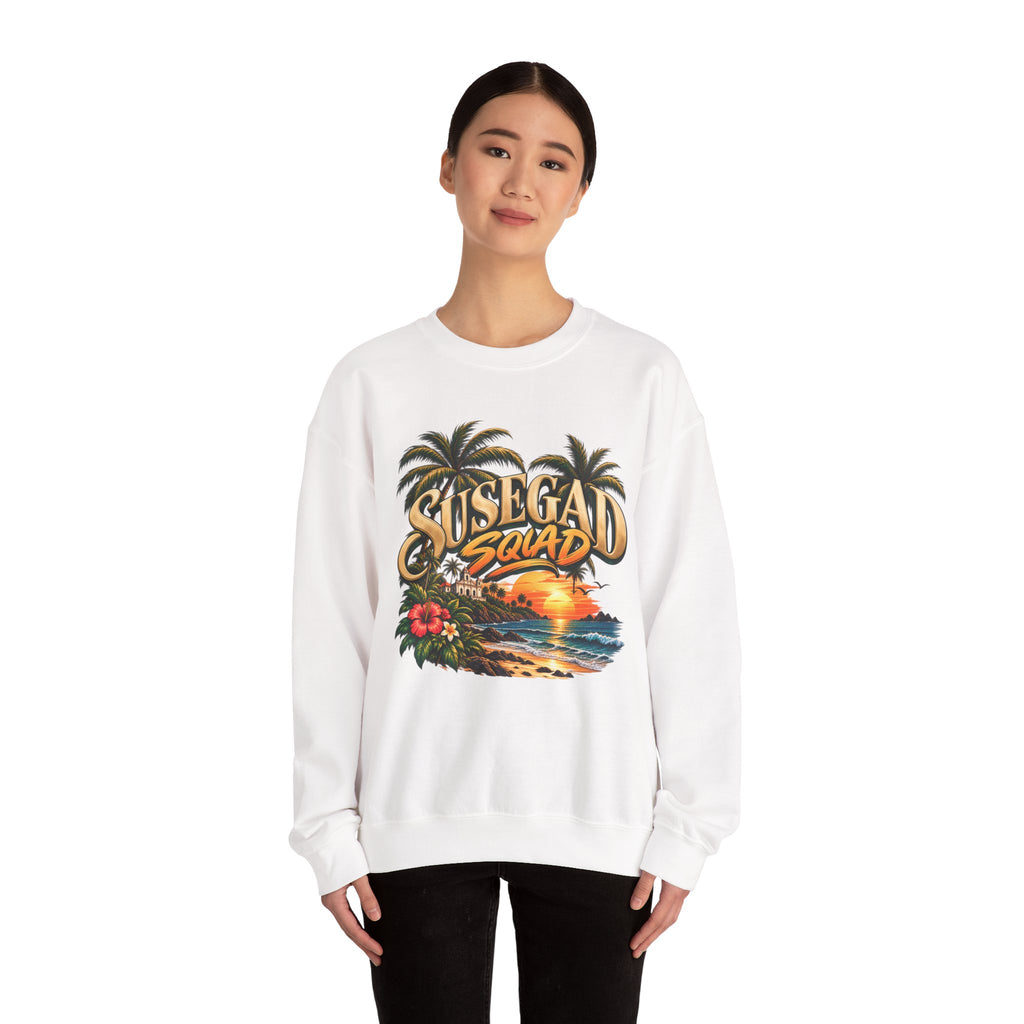 Susegad Squad Tropical Sunset Crewneck Sweatshirt