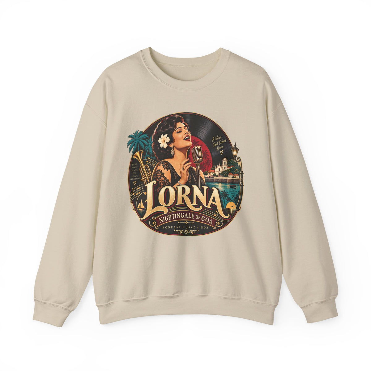 Additional view of Goa Susegad State of Mind Crewneck Sweatshirt — Goan Heritage (3)