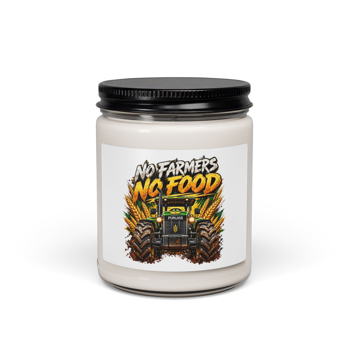 Soy Candle – 'No Food' Tractor Design (9oz) — product image 5