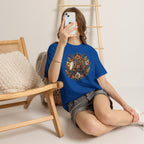 Vintage Folk Art Tractor & Drum Graphic T-Shirt