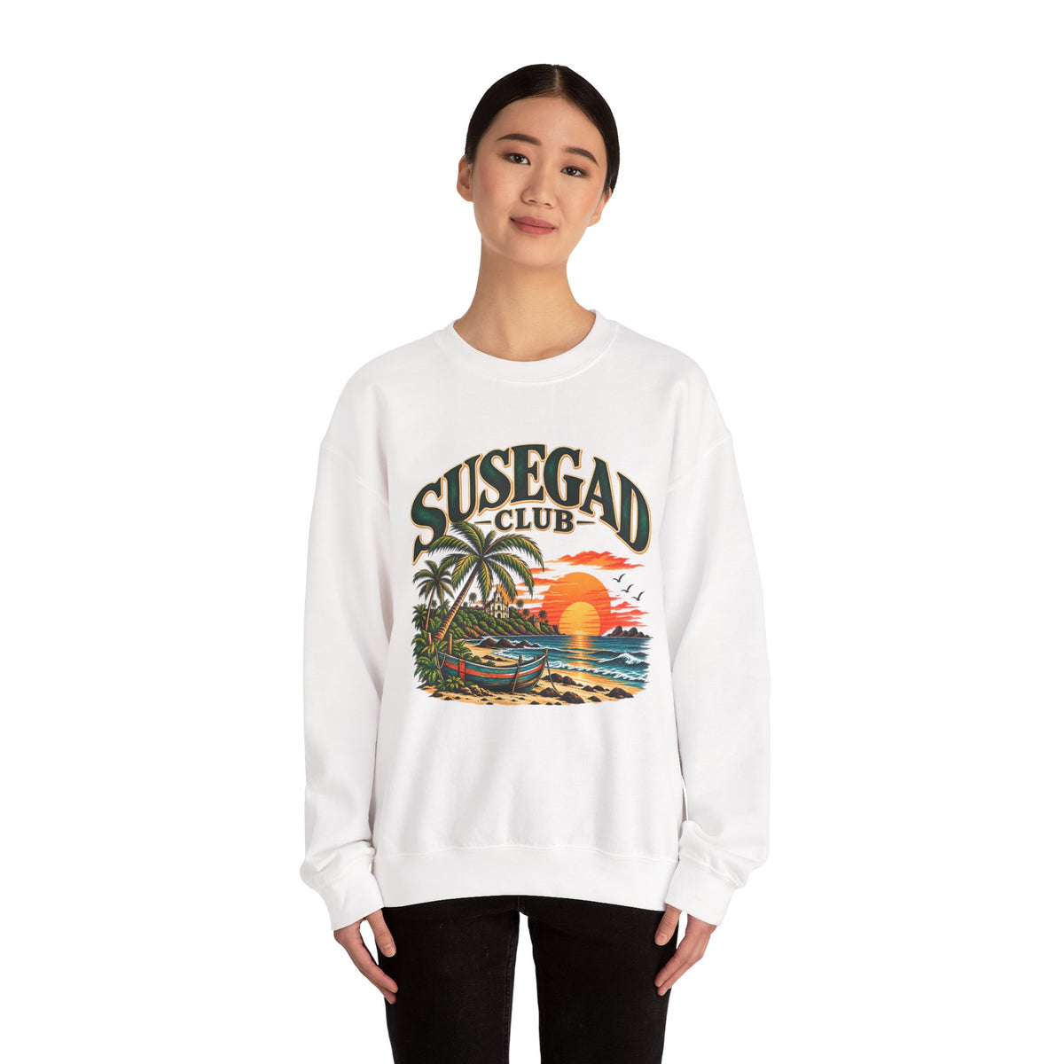 Susegad Club Tropical Sunset Crewneck Sweatshirt