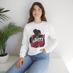 Crewneck Sweatshirt — "Jatti Energy" Bold Graffiti Punjabi Pride Design