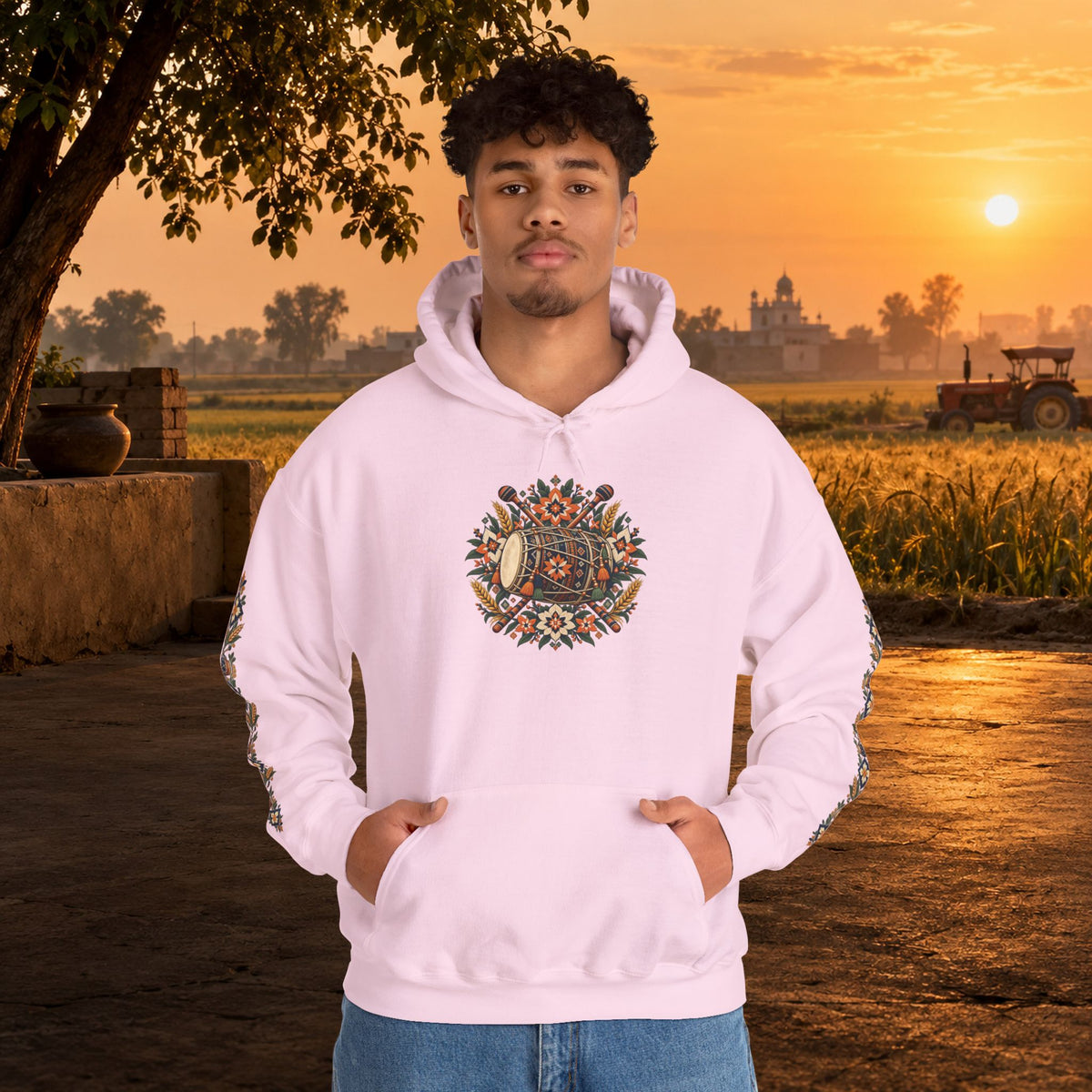 Bohemian Folk Art Drum Hoodie