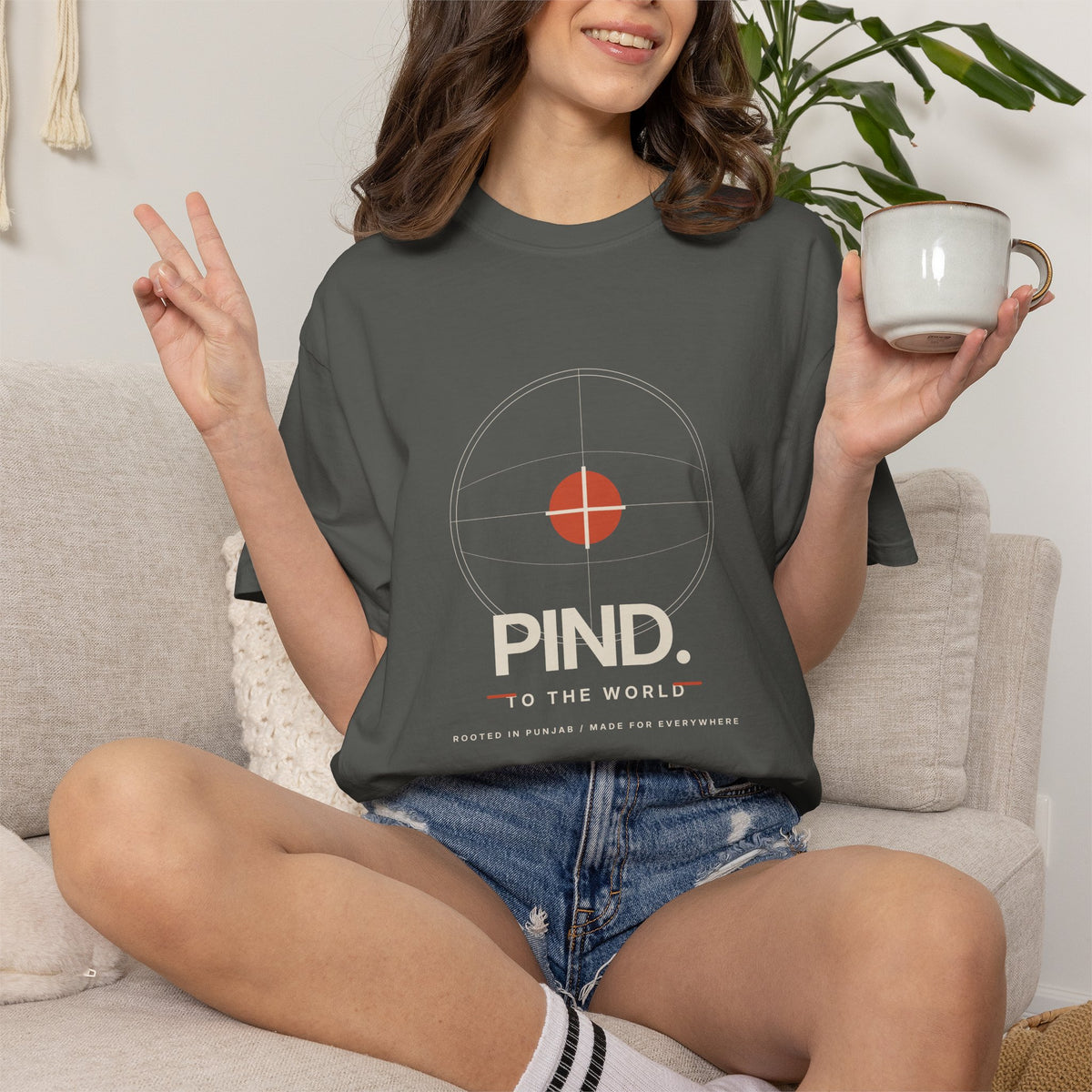 PIND. Punjabi Heritage Graphic T-Shirt | Garment-Dyed Tee