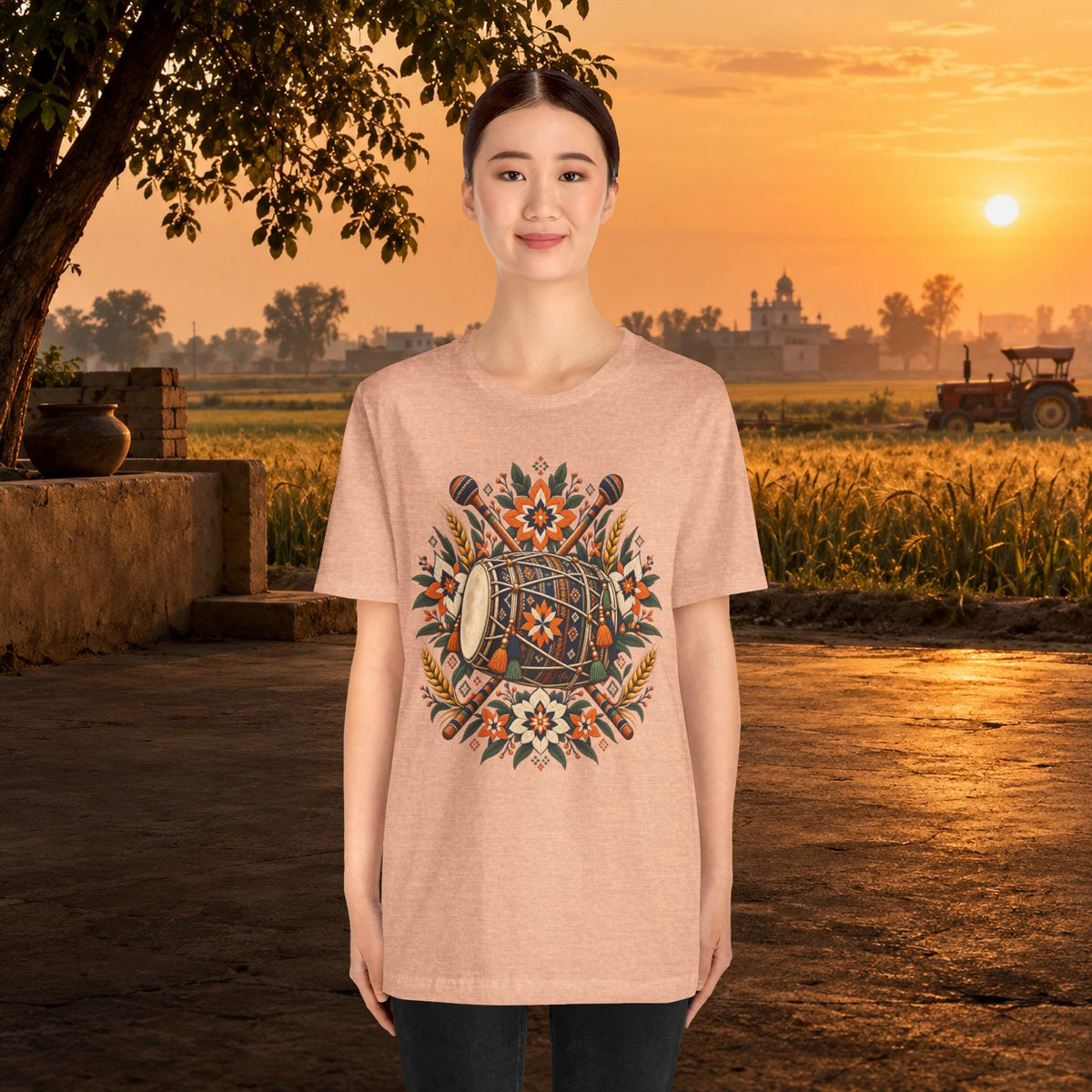 Boho Folk Drum Mandala T-Shirt