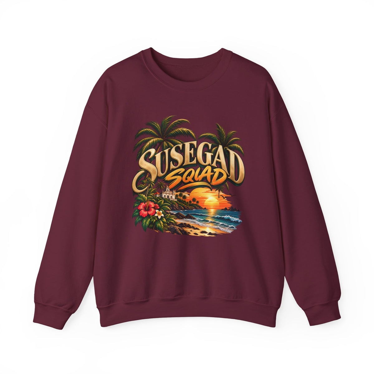 Susegad Squad Tropical Sunset Crewneck Sweatshirt — product image 6
