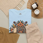 Vintage Folk Art Tractor & Drum Graphic T-Shirt