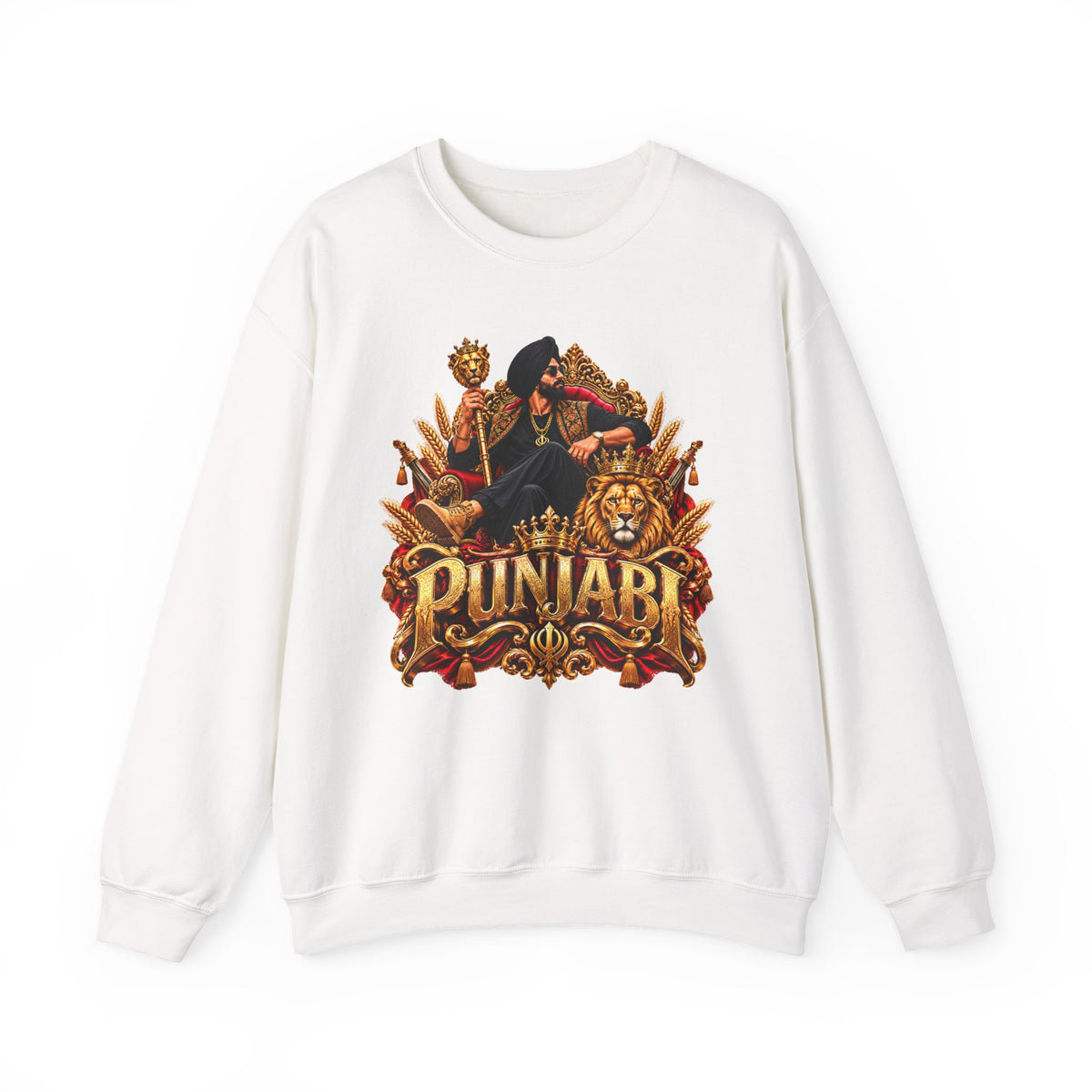 Additional view of Crewneck Sweatshirt — Punjabi Royalty Graphic (2)