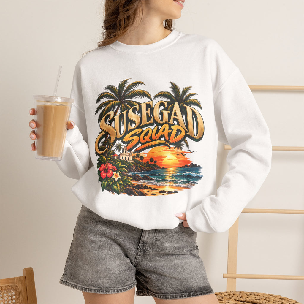 Susegad Squad Tropical Sunset Crewneck Sweatshirt