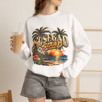 Susegad Squad Tropical Sunset Crewneck Sweatshirt