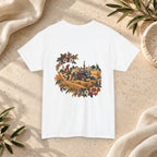 Vintage Folk Art Tractor & Drum Graphic T-Shirt