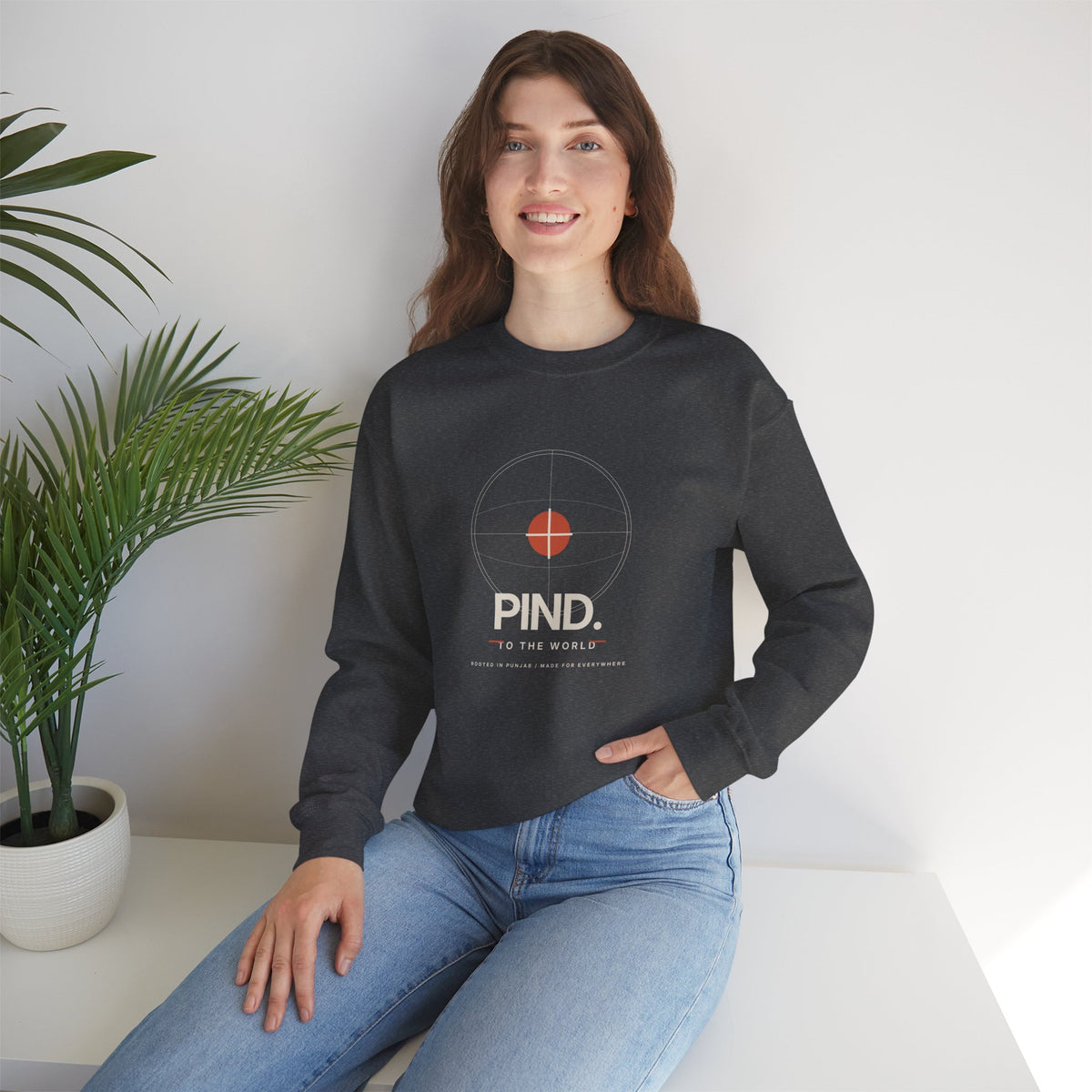 Minimalist 'PIND' Logo Crewneck Sweatshirt