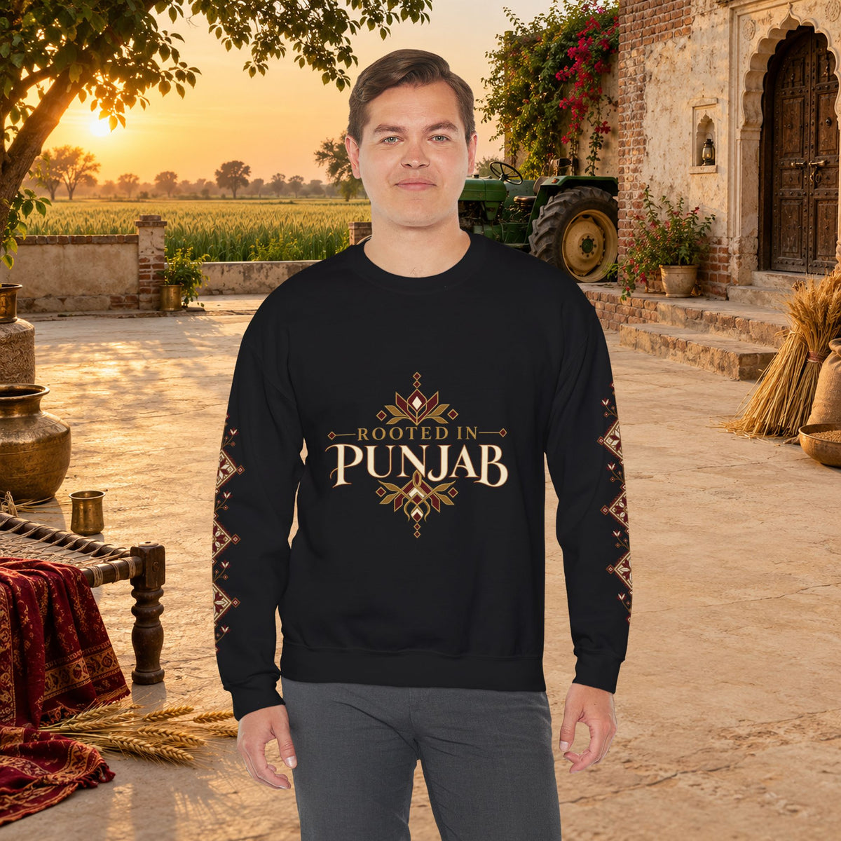 Main product photo of Rooted in Punjab Heritage Crewneck Sweatshirt