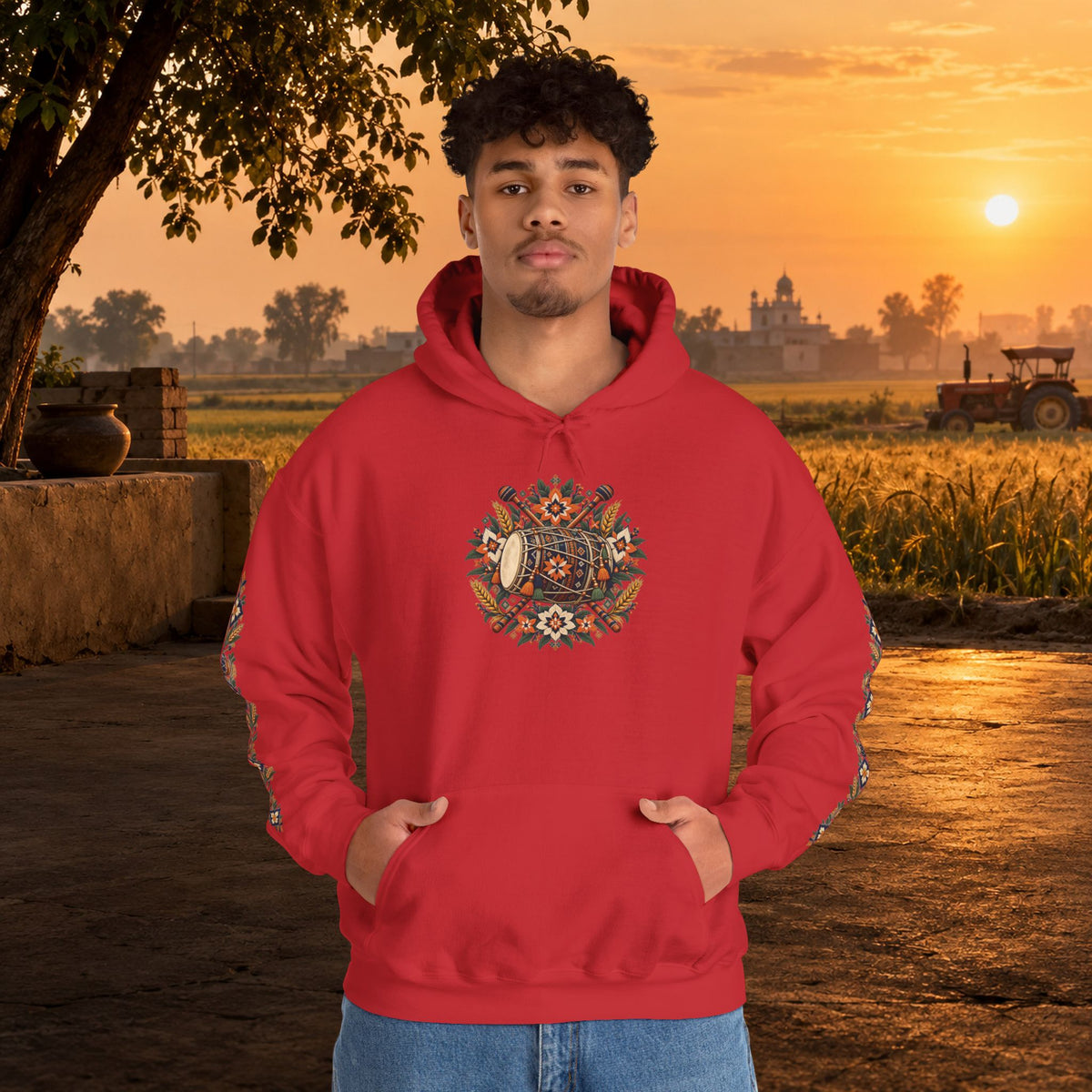 Bohemian Folk Art Drum Hoodie