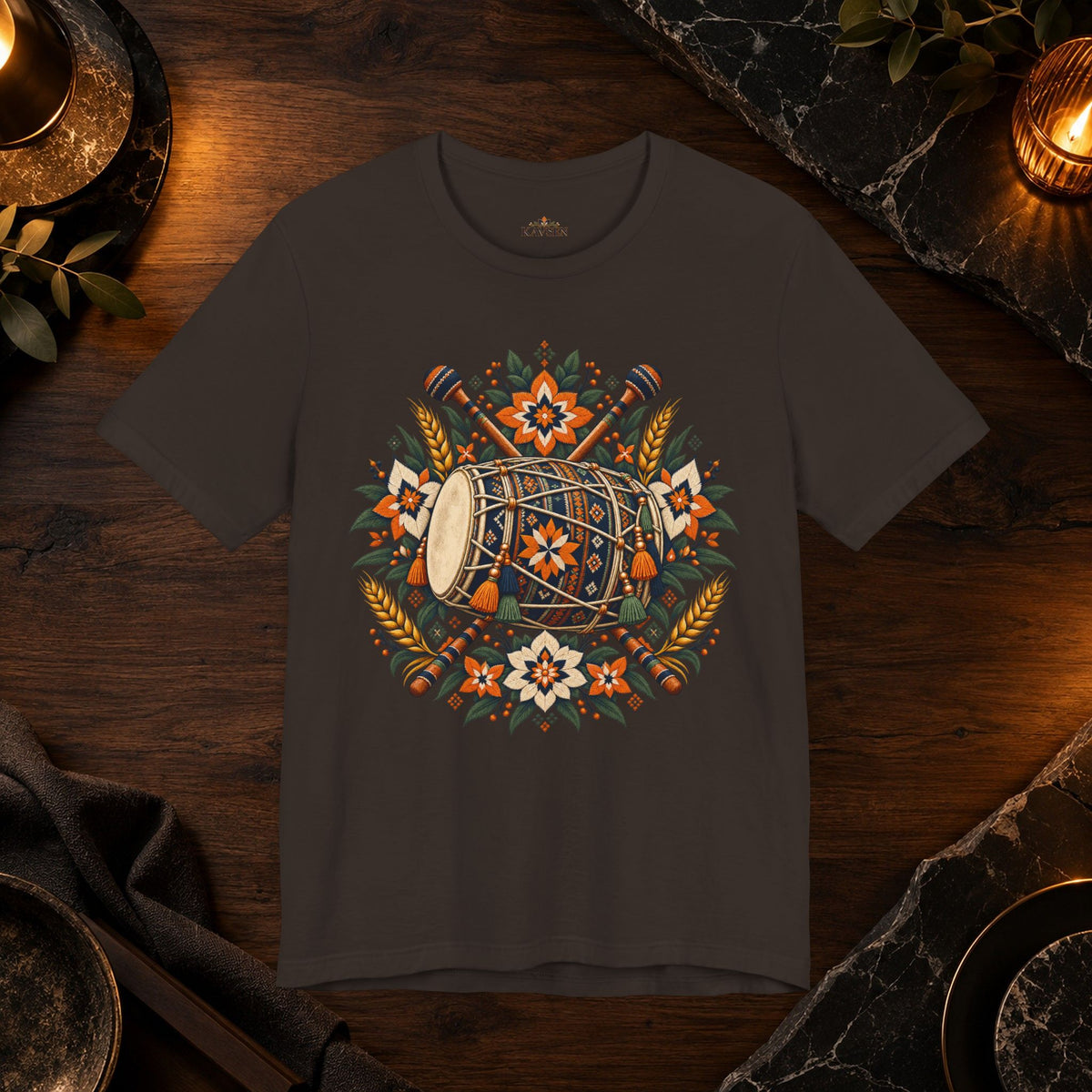 Boho Folk Drum Mandala T-Shirt