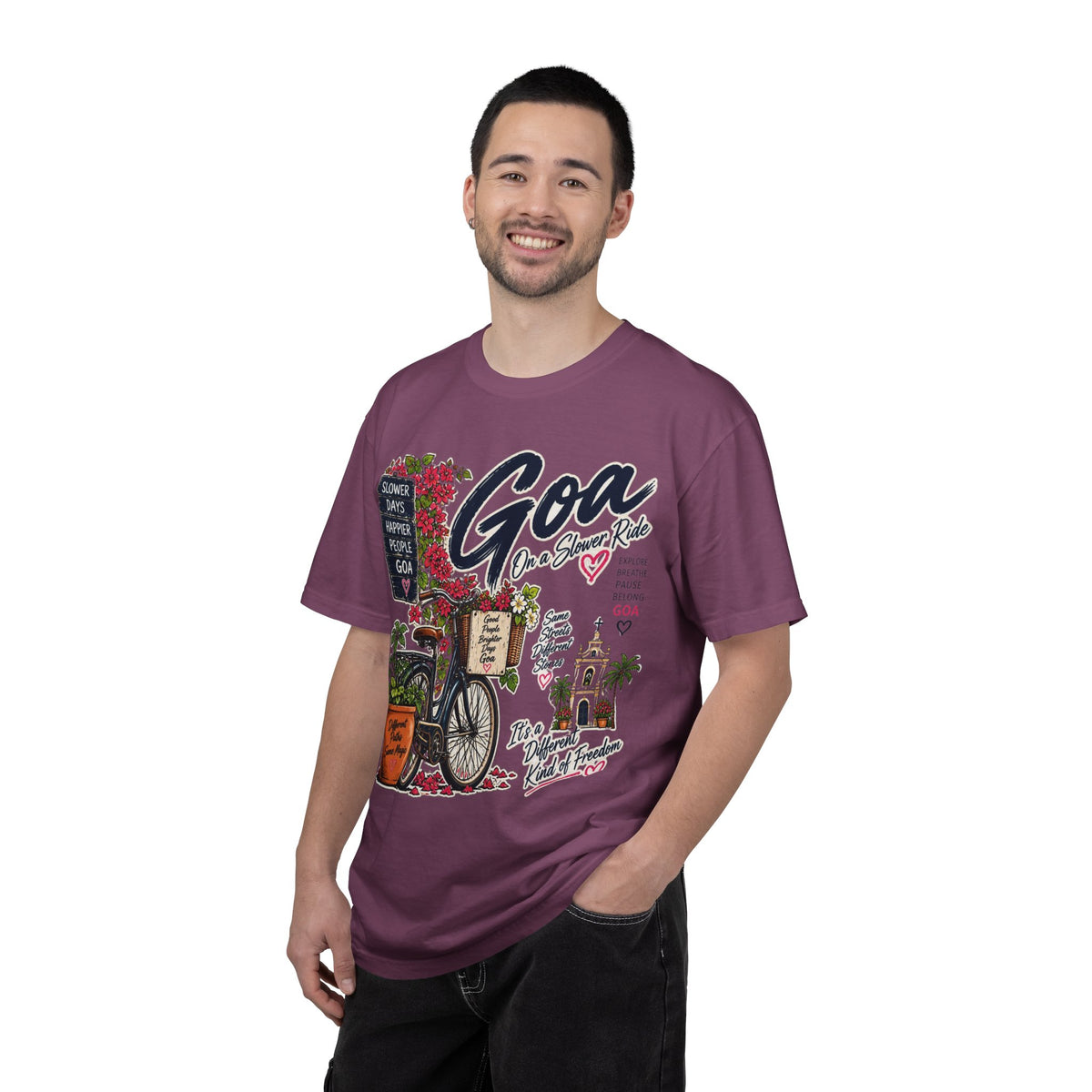 Goa On a Slow Ride Garment-Dyed T-Shirt | Bicycle Art