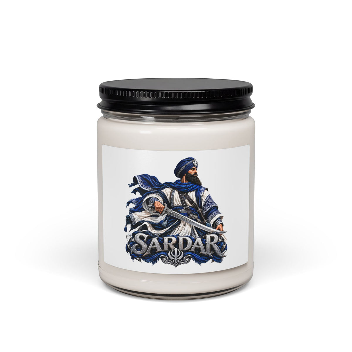 Additional view of Sardar Warrior Graphic 9oz Soy Candle — Punjabi-Inspired (3)