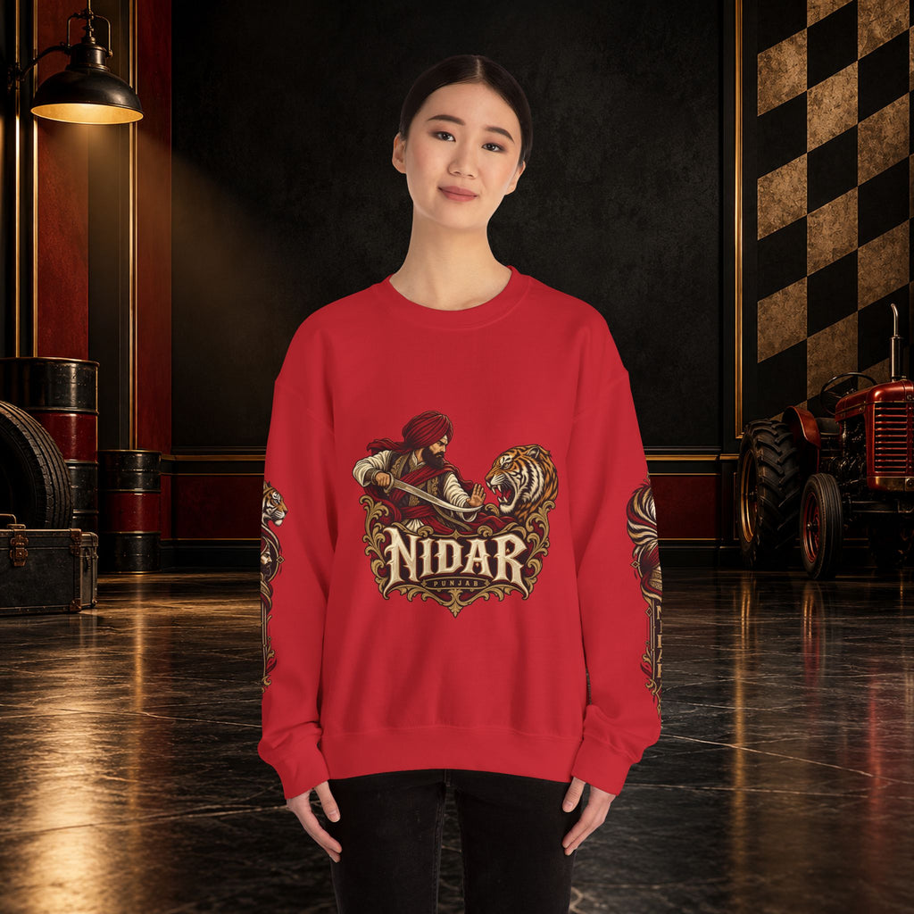 Nidar Courage Does Not Bow Graphic Sweatshirt