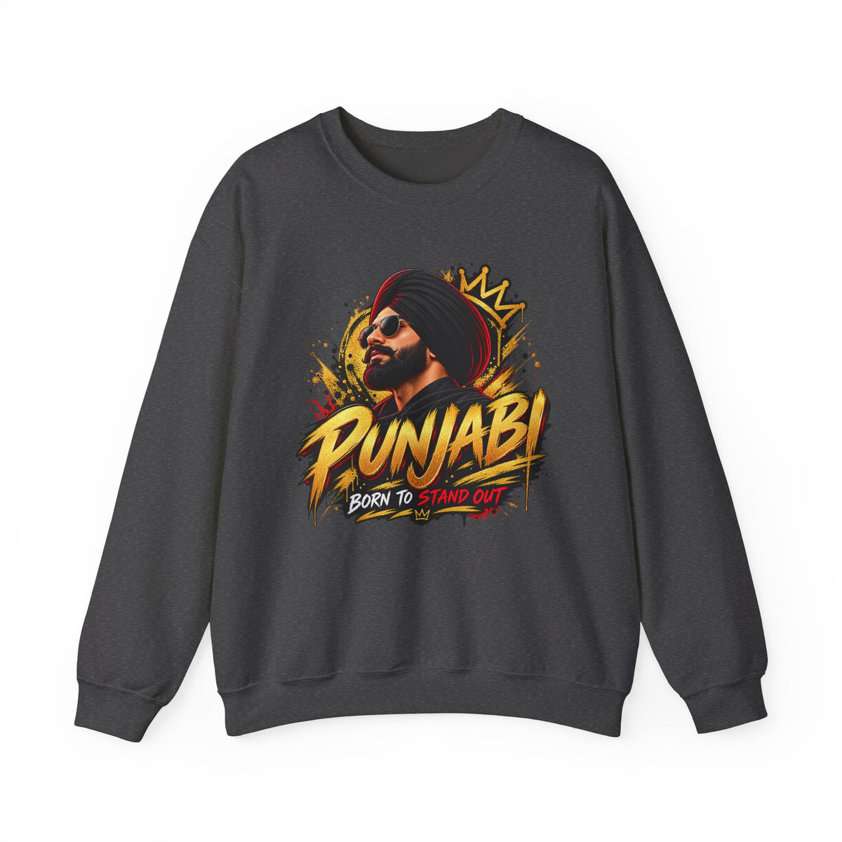 Punjabi Crewneck Sweatshirt – "Punjabi Born to Stand Out" Graphic