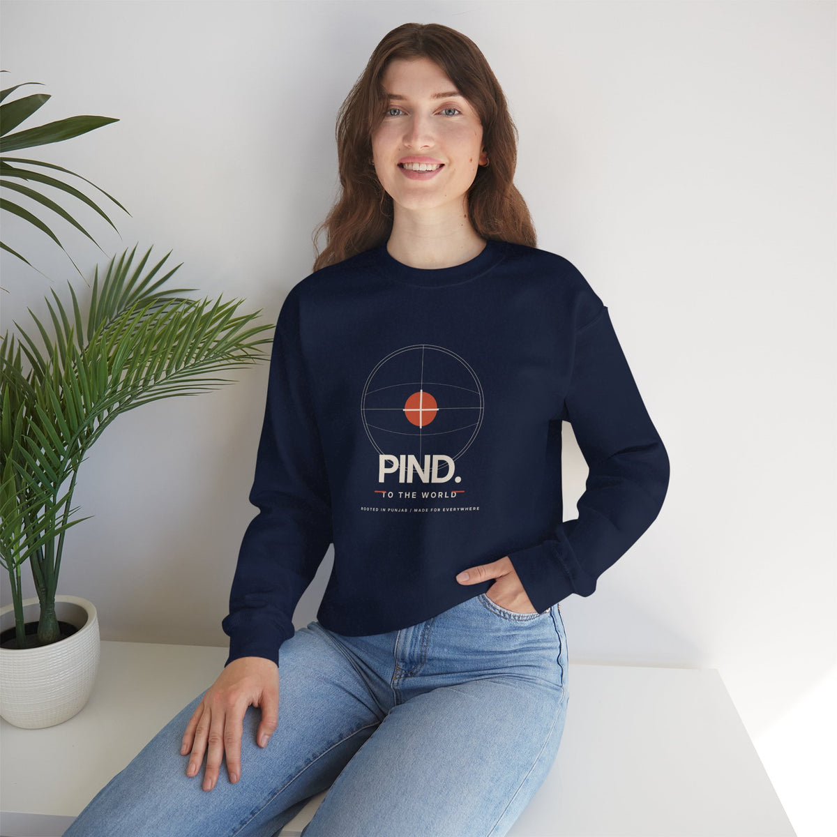 Minimalist 'PIND' Logo Crewneck Sweatshirt
