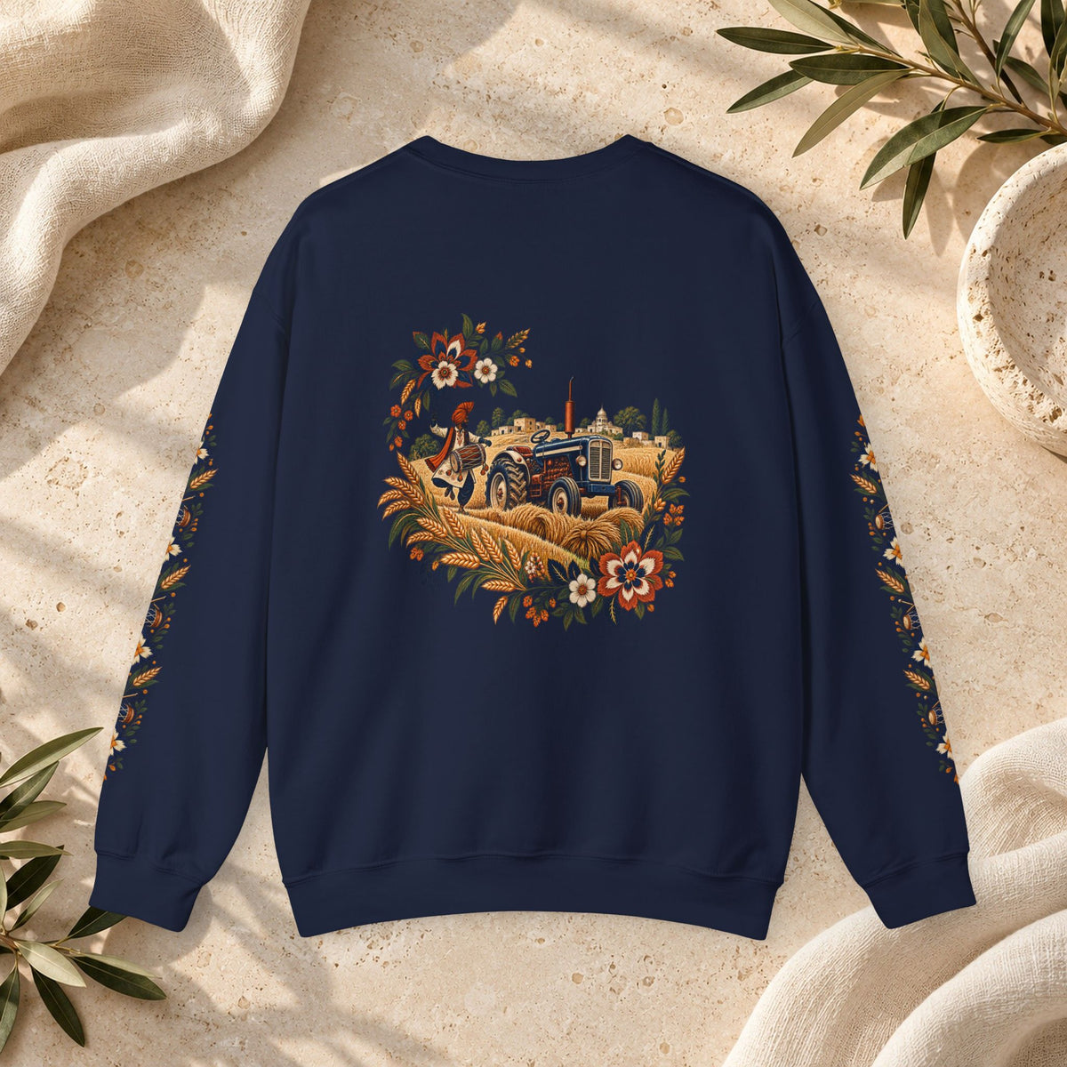 Boho Folk Drum Sweatshirt – Tribal Music Festival Crewneck