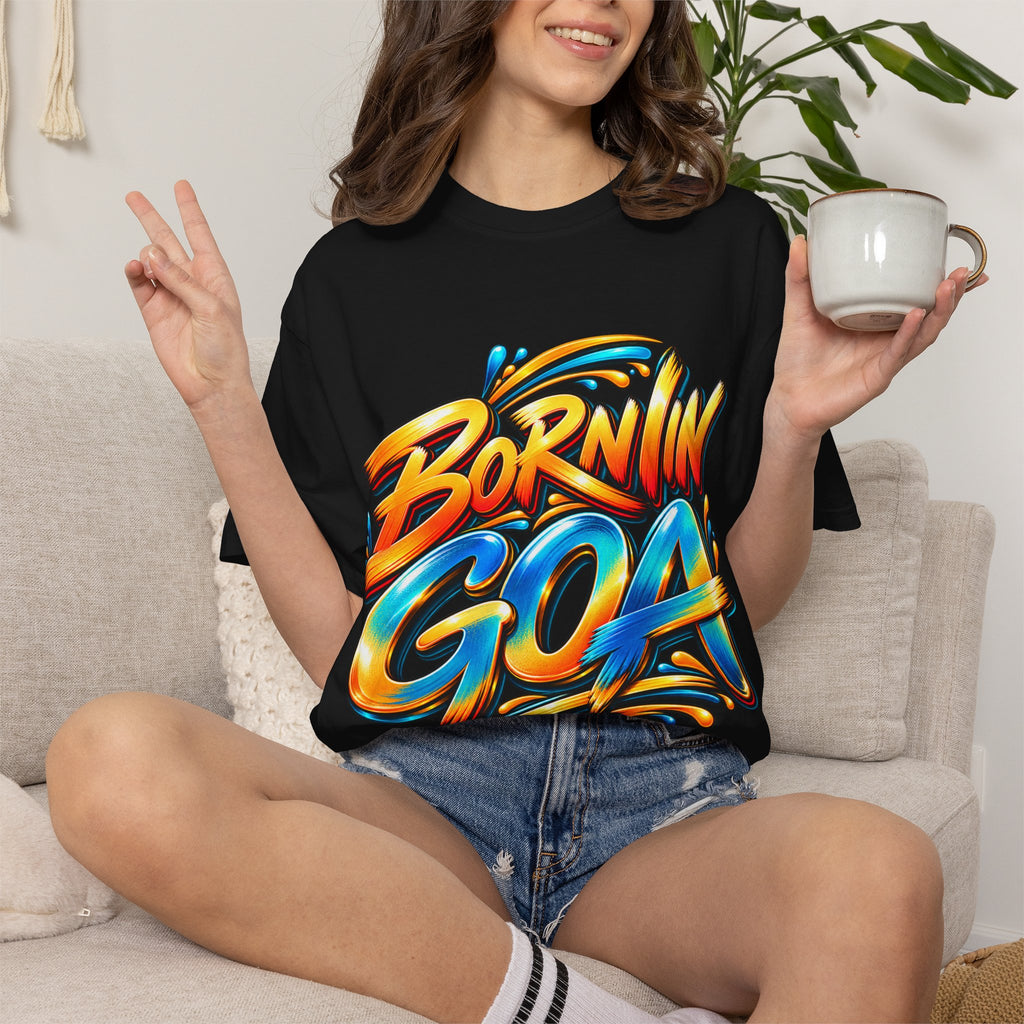 Born in Goa Graphic Tee | Garment-Dyed Cotton T-Shirt