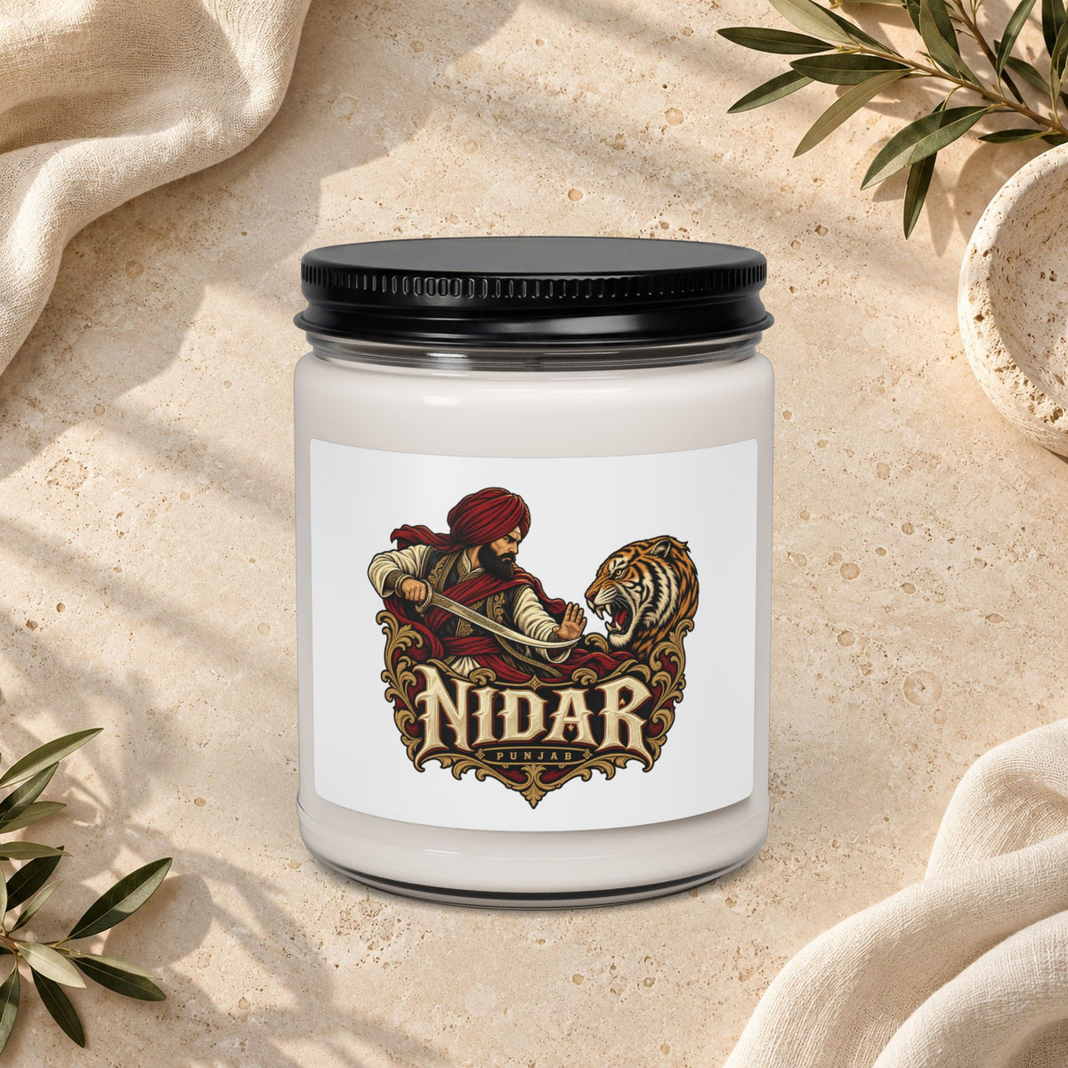 Product gallery view 3 of Nidåk Punjab Tiger Warrior Scented Soy Candle