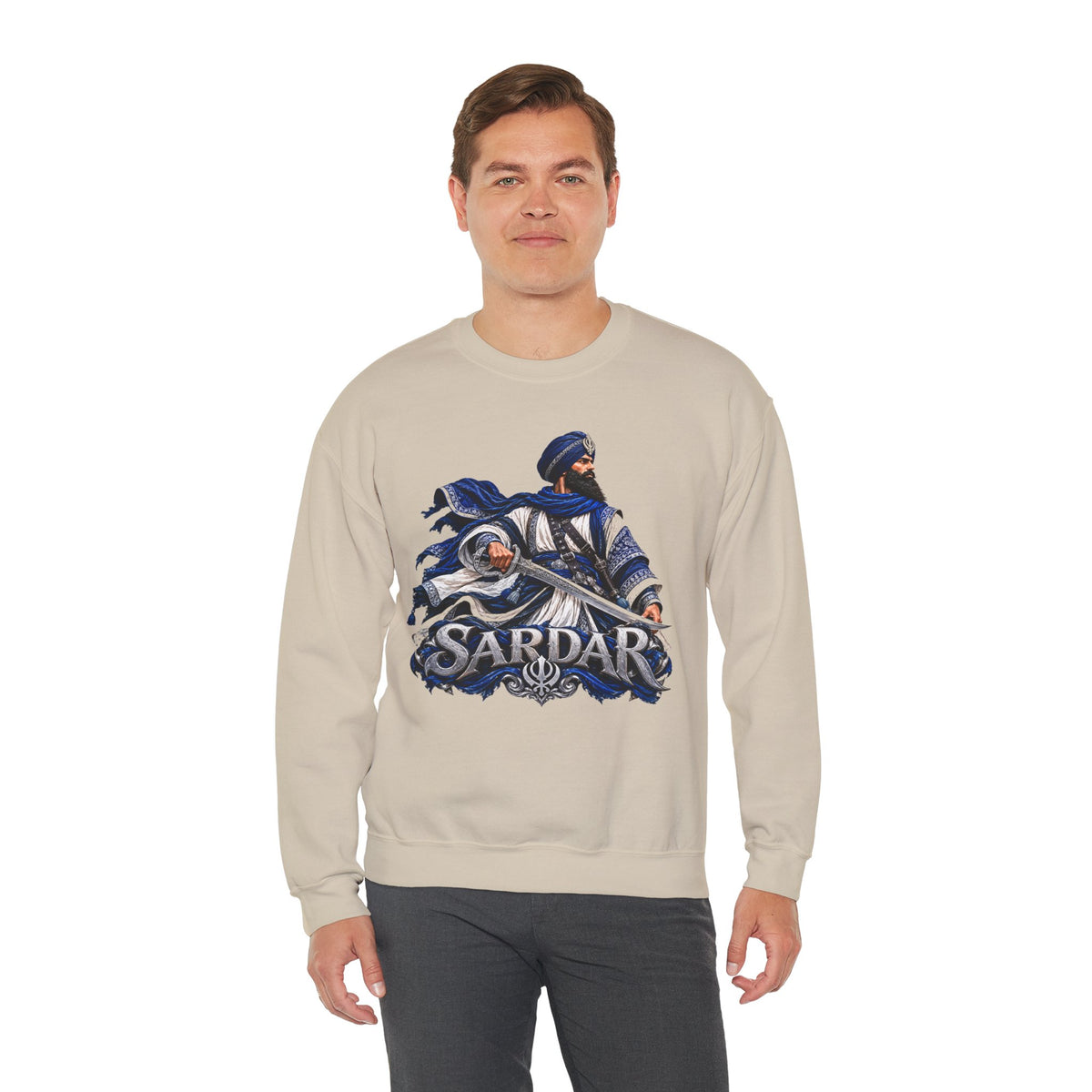 Sardar Warrior Sikh-Inspired Graphic Crewneck Sweatshirt