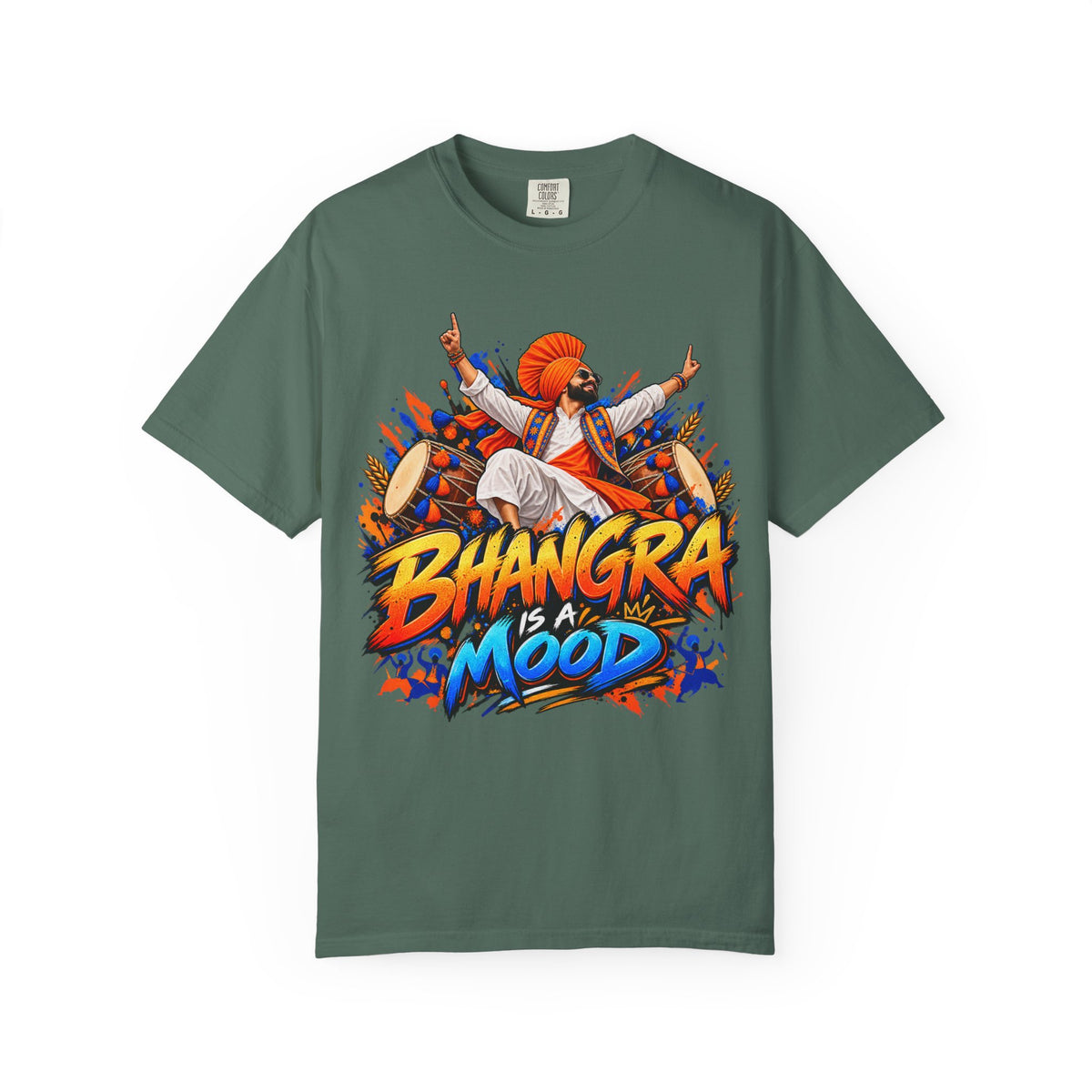 Bhangra Is a Mood Garment-Dyed T-Shirt – Punjabi Graphic Tee — product image 6