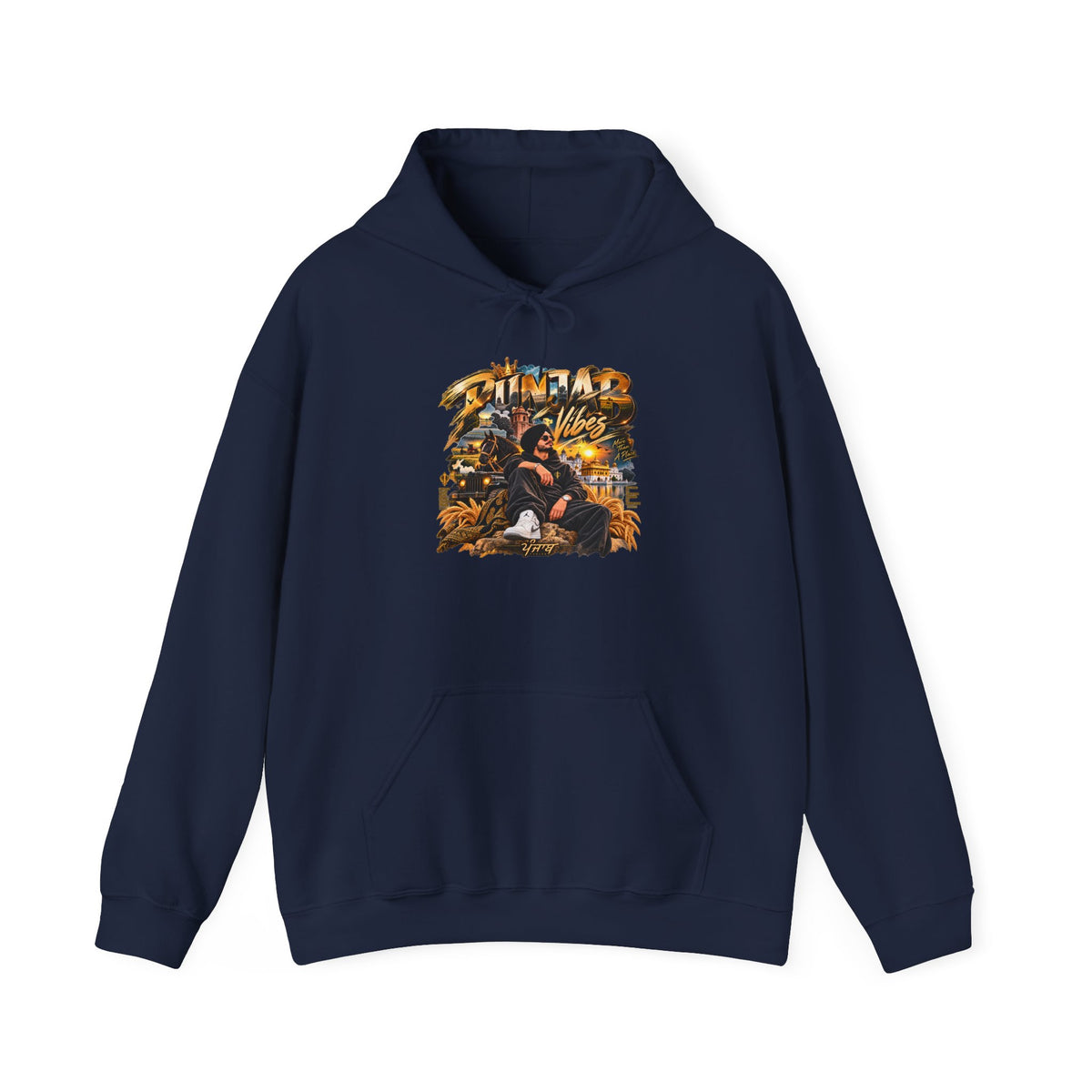 Vibes Beach Scene Hoodie – Retro Palm Sunset Graphic — product image 5