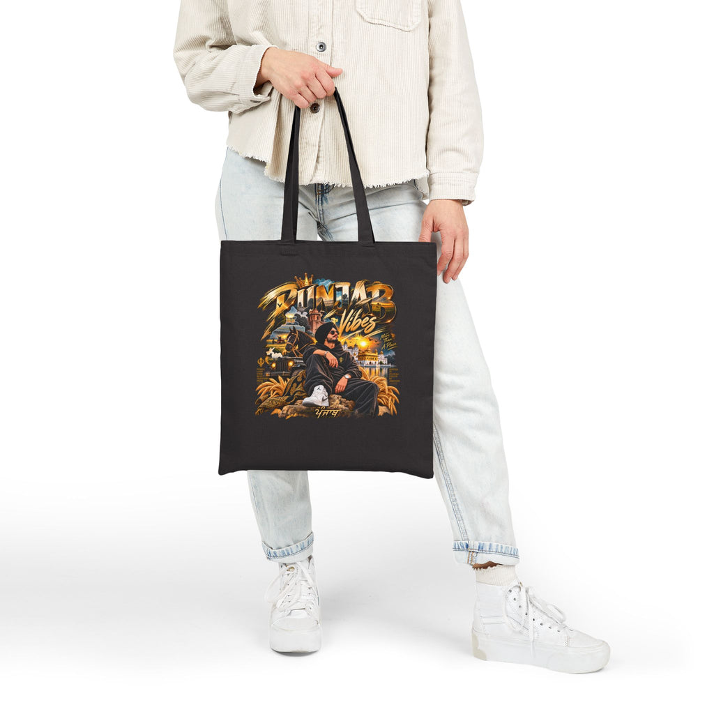 Summer Vibes Graphic Cotton Canvas Tote Bag