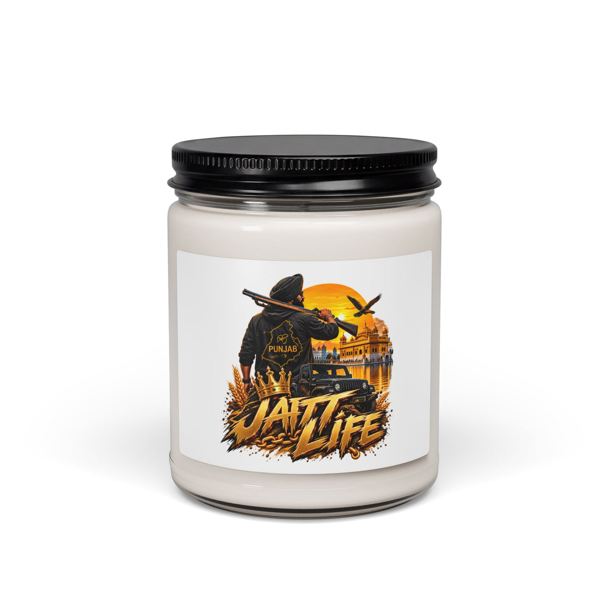 Jatt Life Scented Soy Candle – 9oz Punjabi Heritage Aromatherapy Jar — product image 5