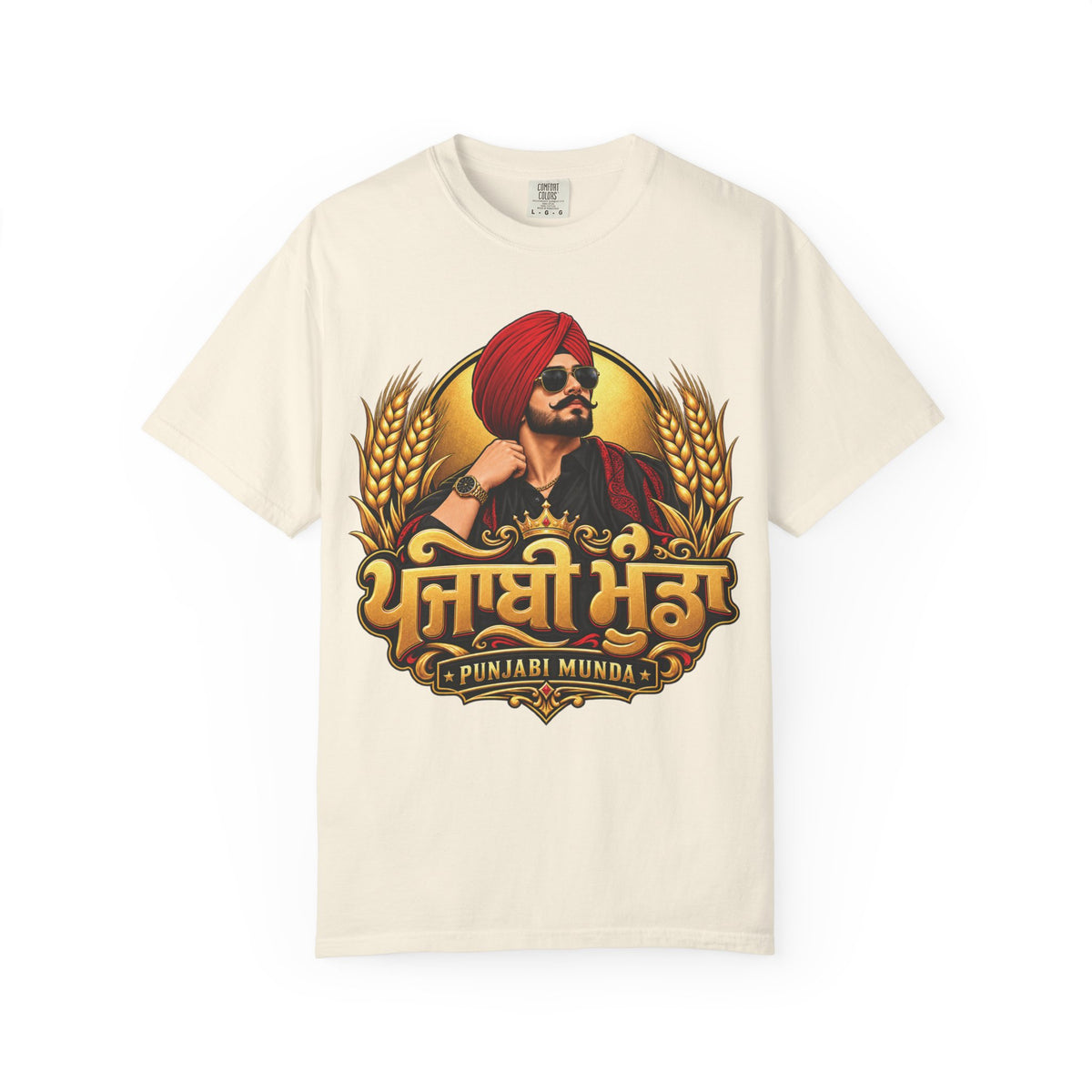 Additional view of Punjabi Munda Garment-Dyed T-Shirt — Punjabi Pride Tee (2)
